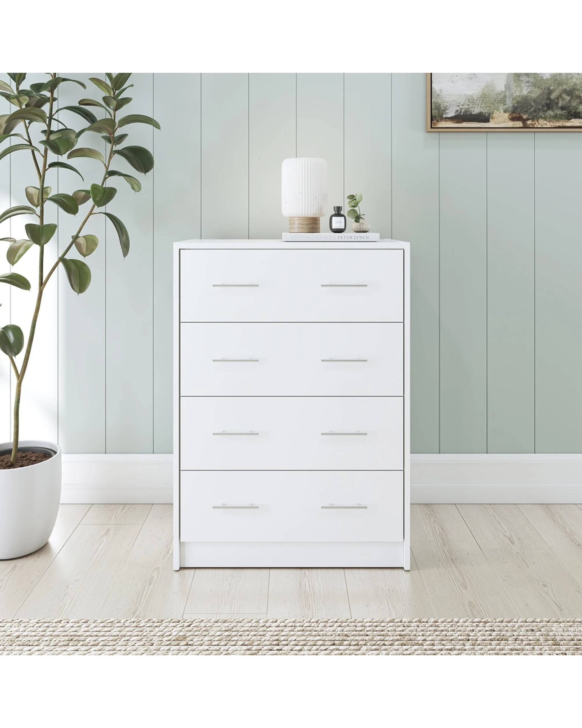 2 Alpine Bay Classic Chest 4 Drawers Matt Paper Laminated Storage Unit - White, 2 of 4