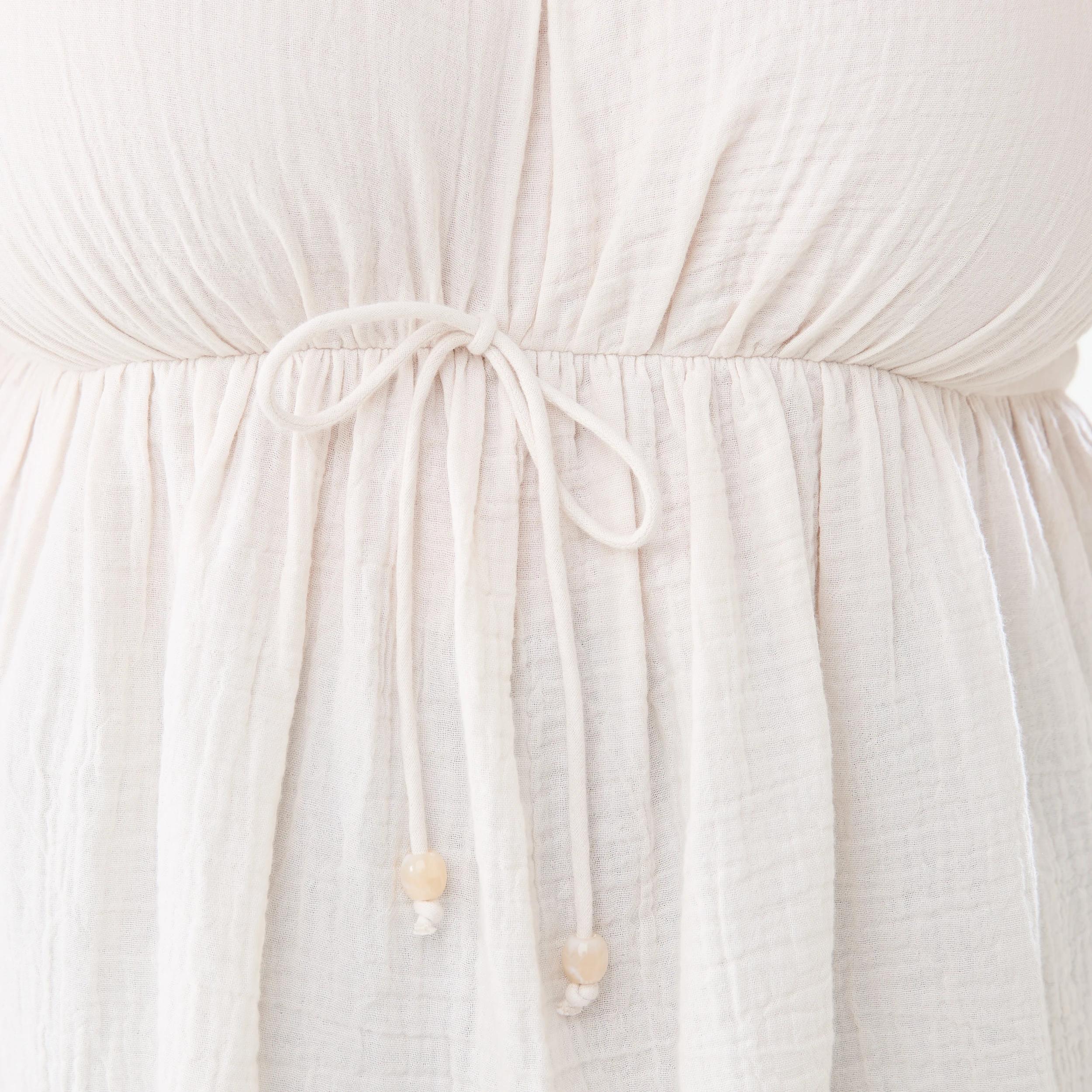 5 Curve Flutter Sleeve Tie Top Nat Beige, 5 of 5