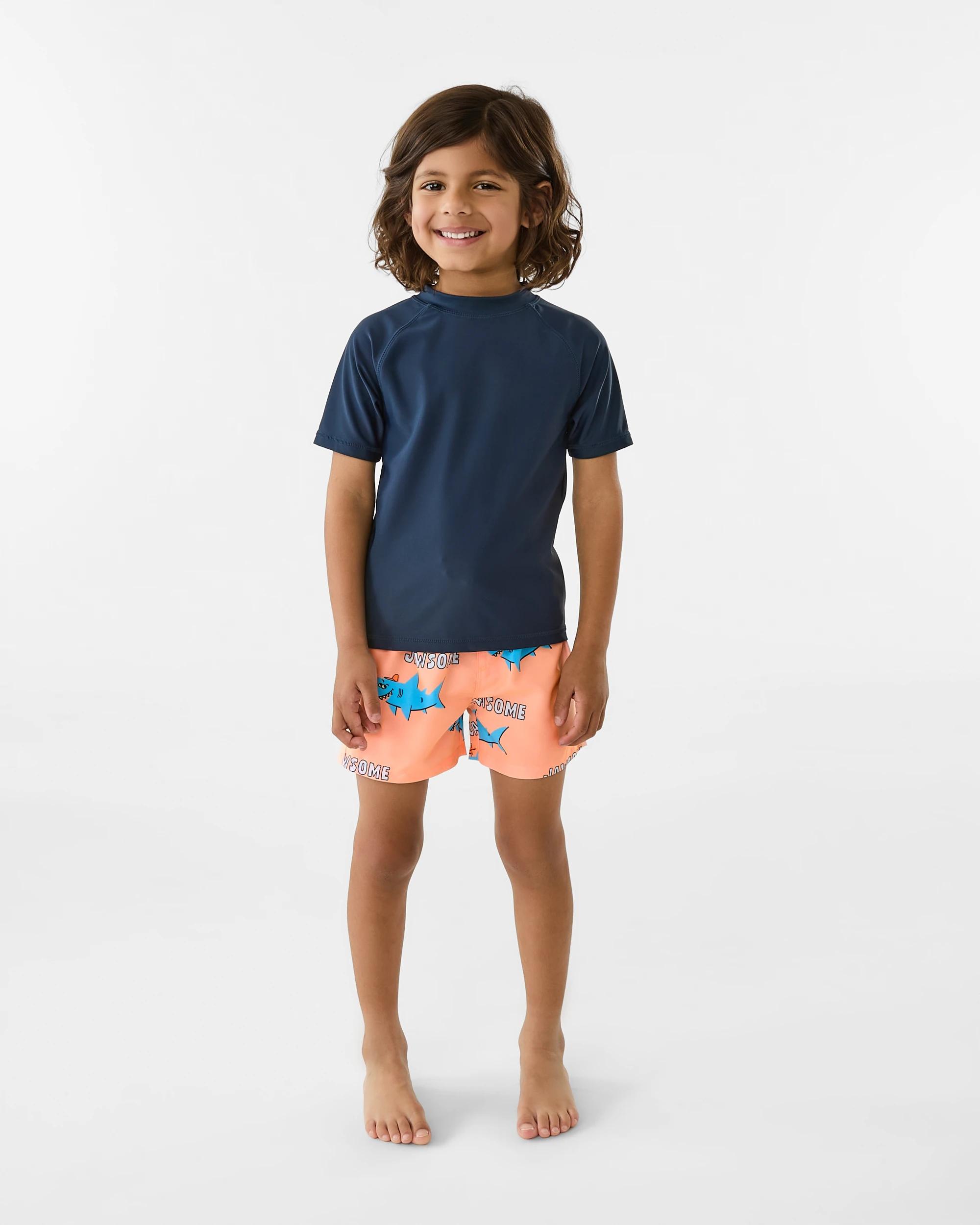 5 Short Sleeve Rash Vest Dress Navy, 5 of 6