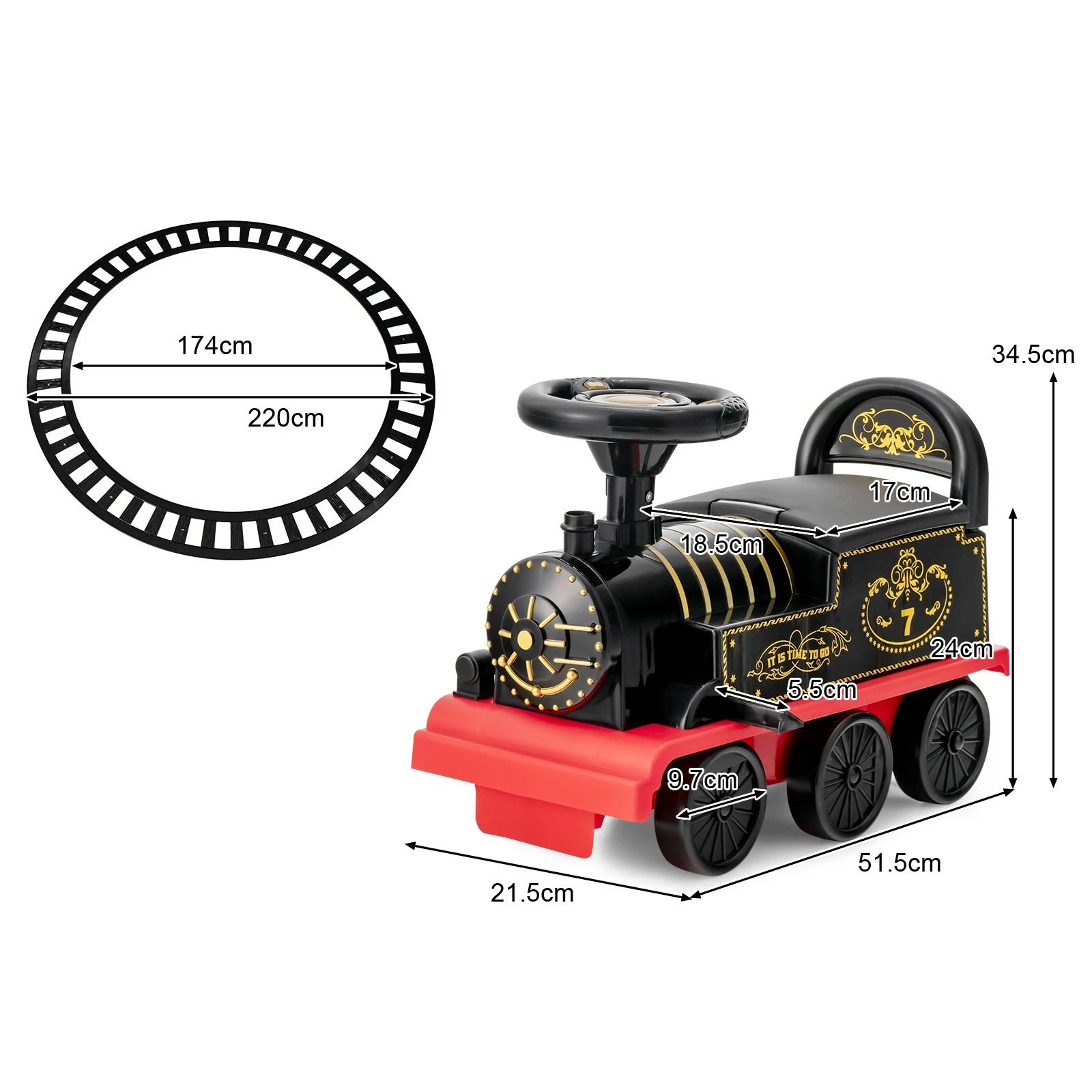 2 Costway Ride On Car Motorized Train Electric Toy Train, 2 of 5