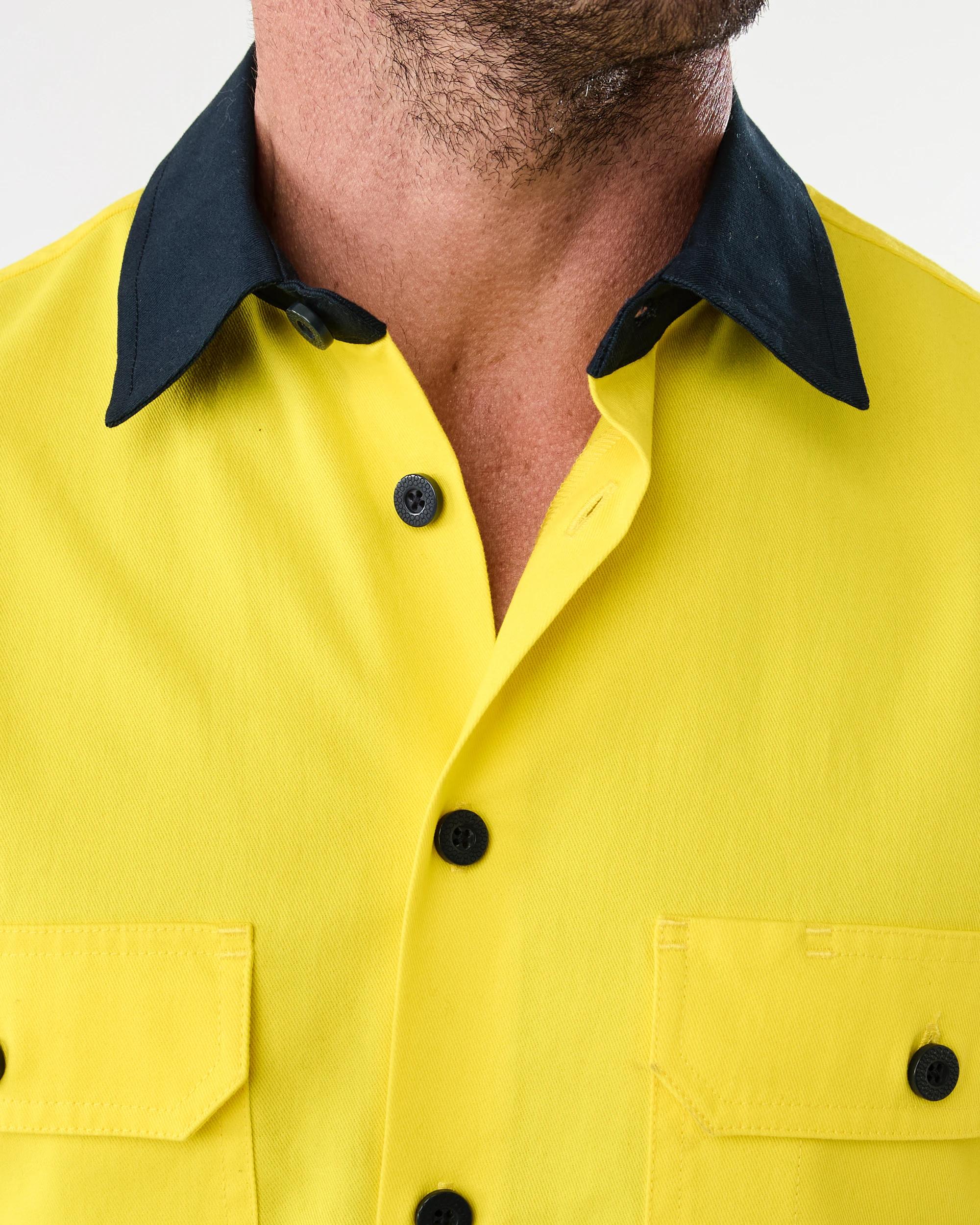 5 Workwear Hi-Visiblity Long Sleeve Reflective Shirt SAFETY YELLOW, 5 of 6