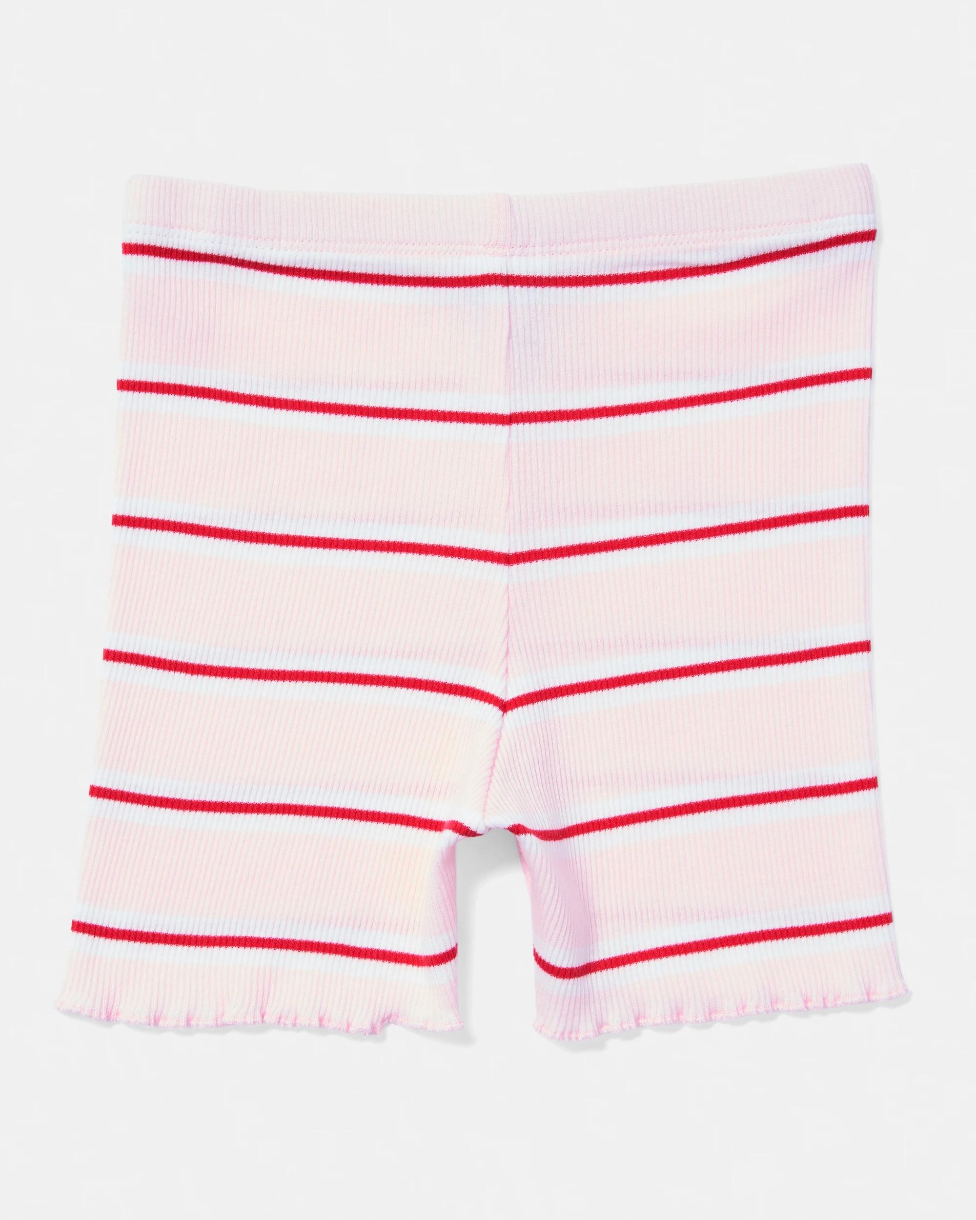 8 Printed Rib Bike Shorts Pnk Stripe, 8 of 9