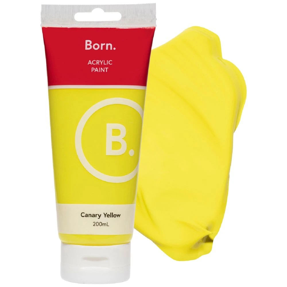 1 Born Acrylic Paint 200mL Canary Yellow, 1 of 3