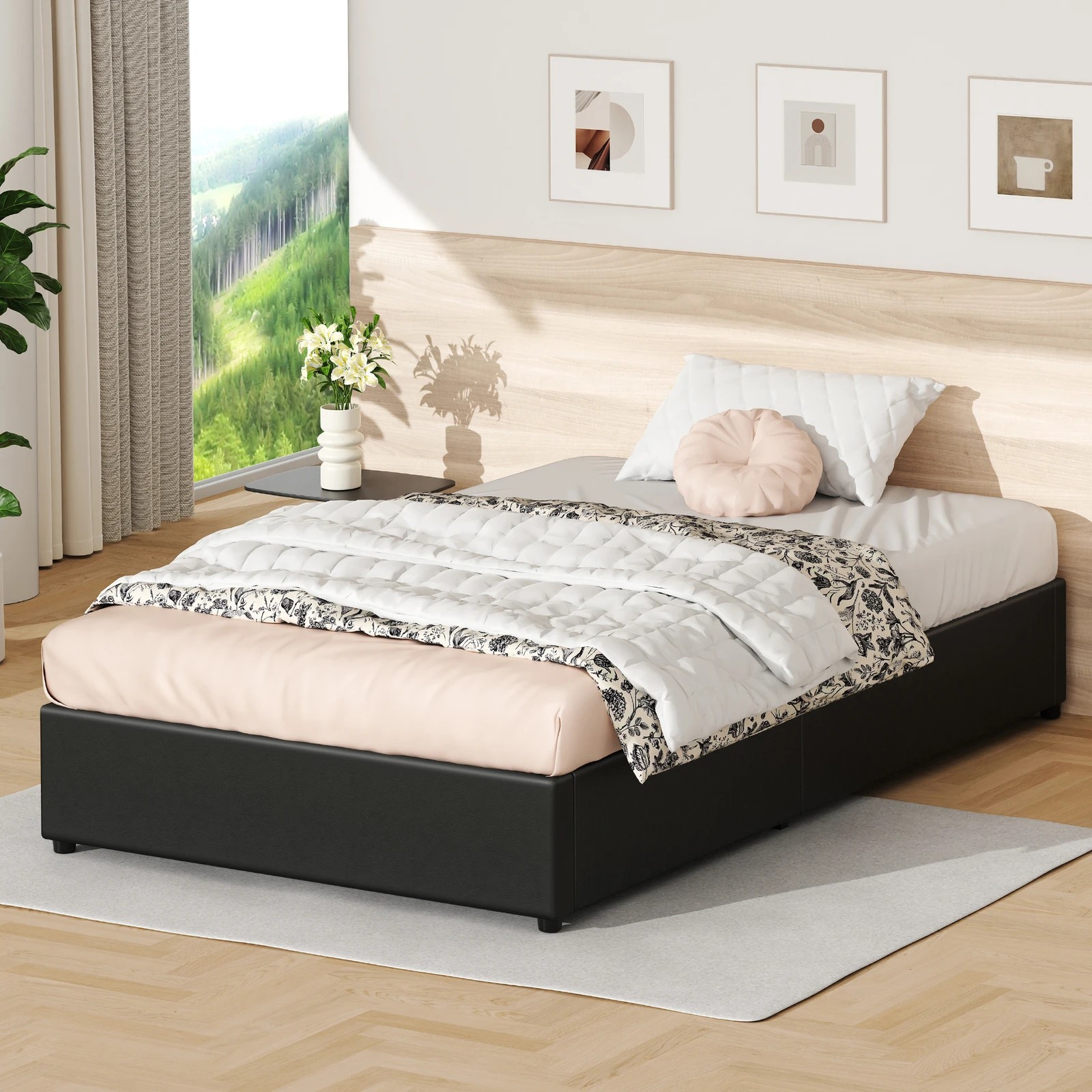 5 Alfordson Bed Frame King Single Gas Lift Storage Mattress Base Barlow - Black, 5 of 10