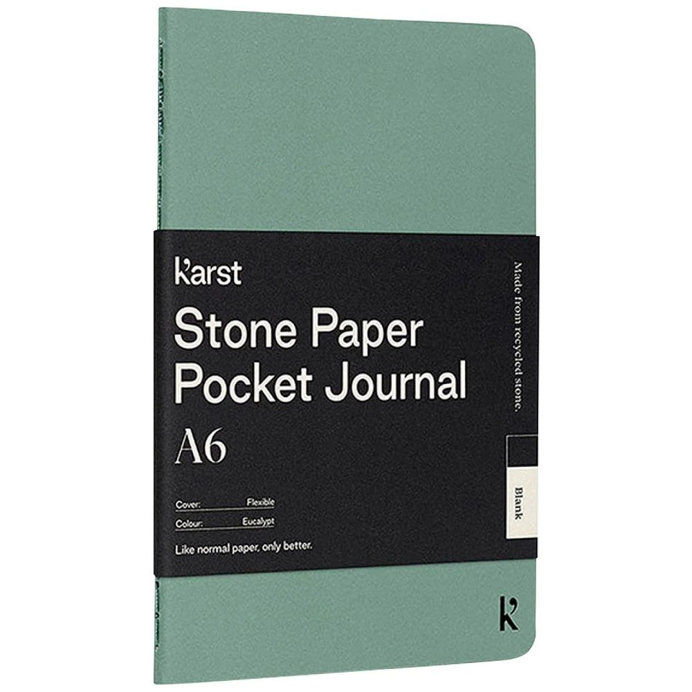 1 Karst A6 Stone Paper Plain Pocket Journal Eucalyptus, 1 of 4