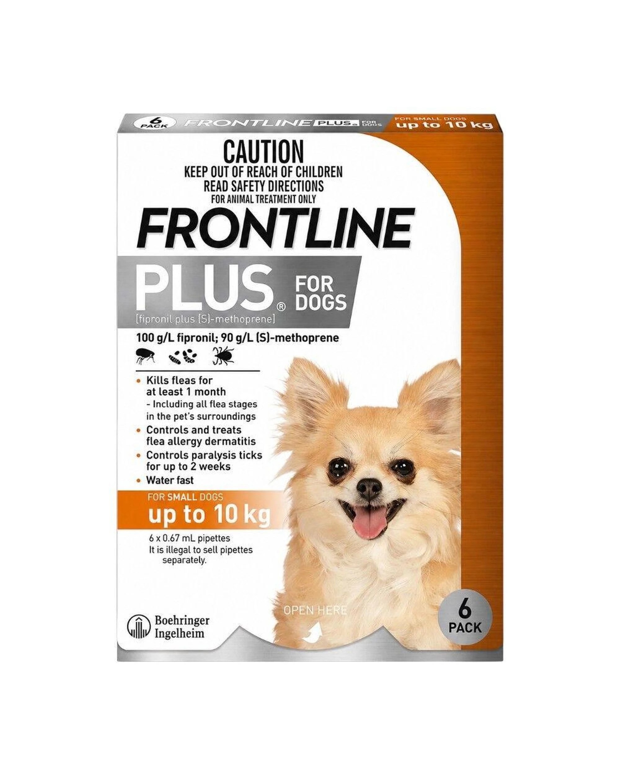 4 Frontline Plus Dog 0-10Kg Small 6'S Orange WFPDS6, 4 of 5