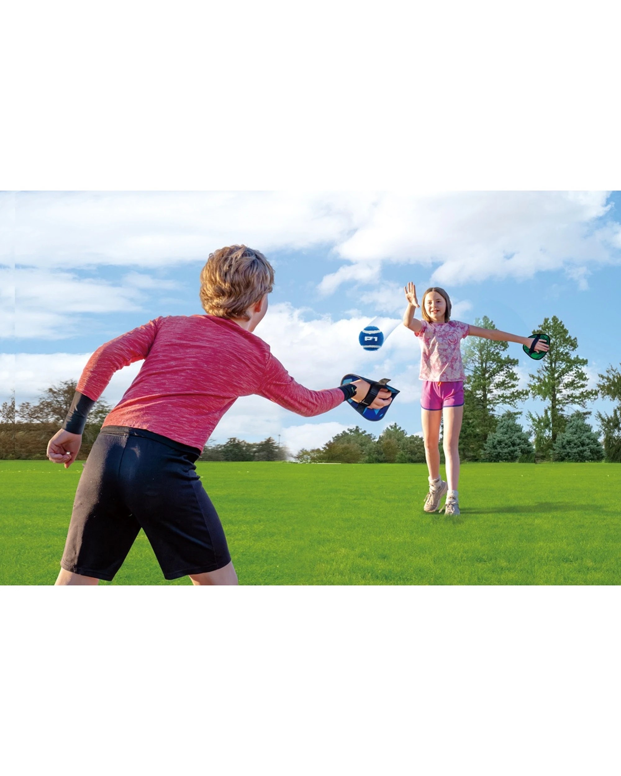 5 P1 Toss & Catch Ball Game Portable Design Fun Activity Set Outdoor Play Toy 19.5cm - Multi, 5 of 6