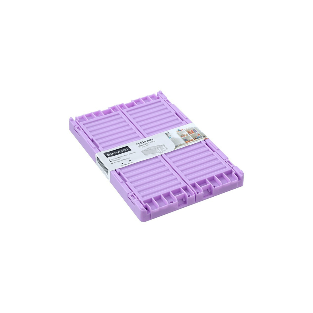 6 BOXSWEDEN Foldaway Crate Storage 6 Pack 21cm x 14cm Collapsible Plastic
 - multi, 6 of 9