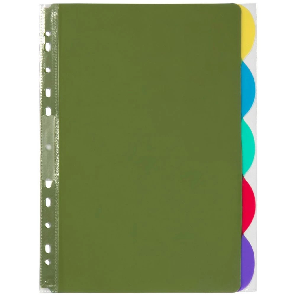 2 Marbig A4 Transparent Divider with 5 Tab View Tab Colour, 2 of 3