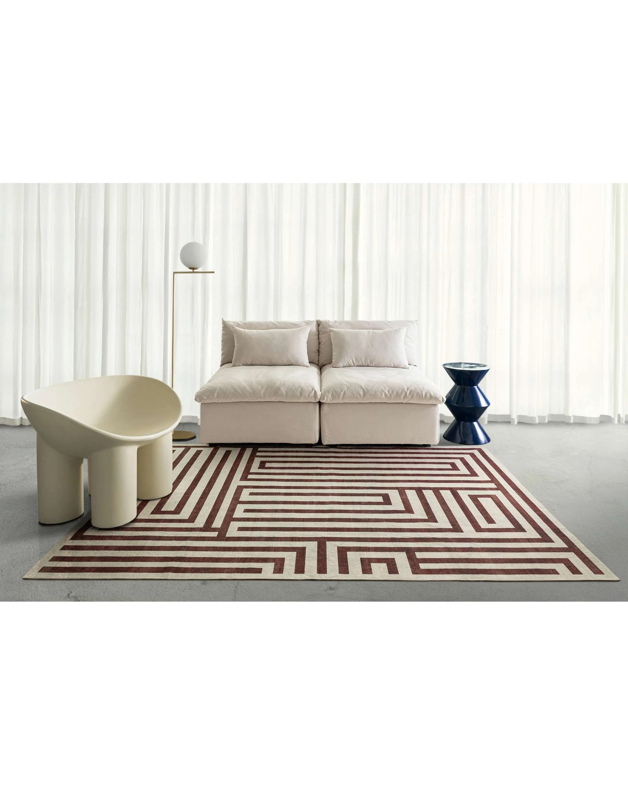 2 Loopsie Manale Geometric Washable Rug-400cm x 300cm - Brown, 2 of 9