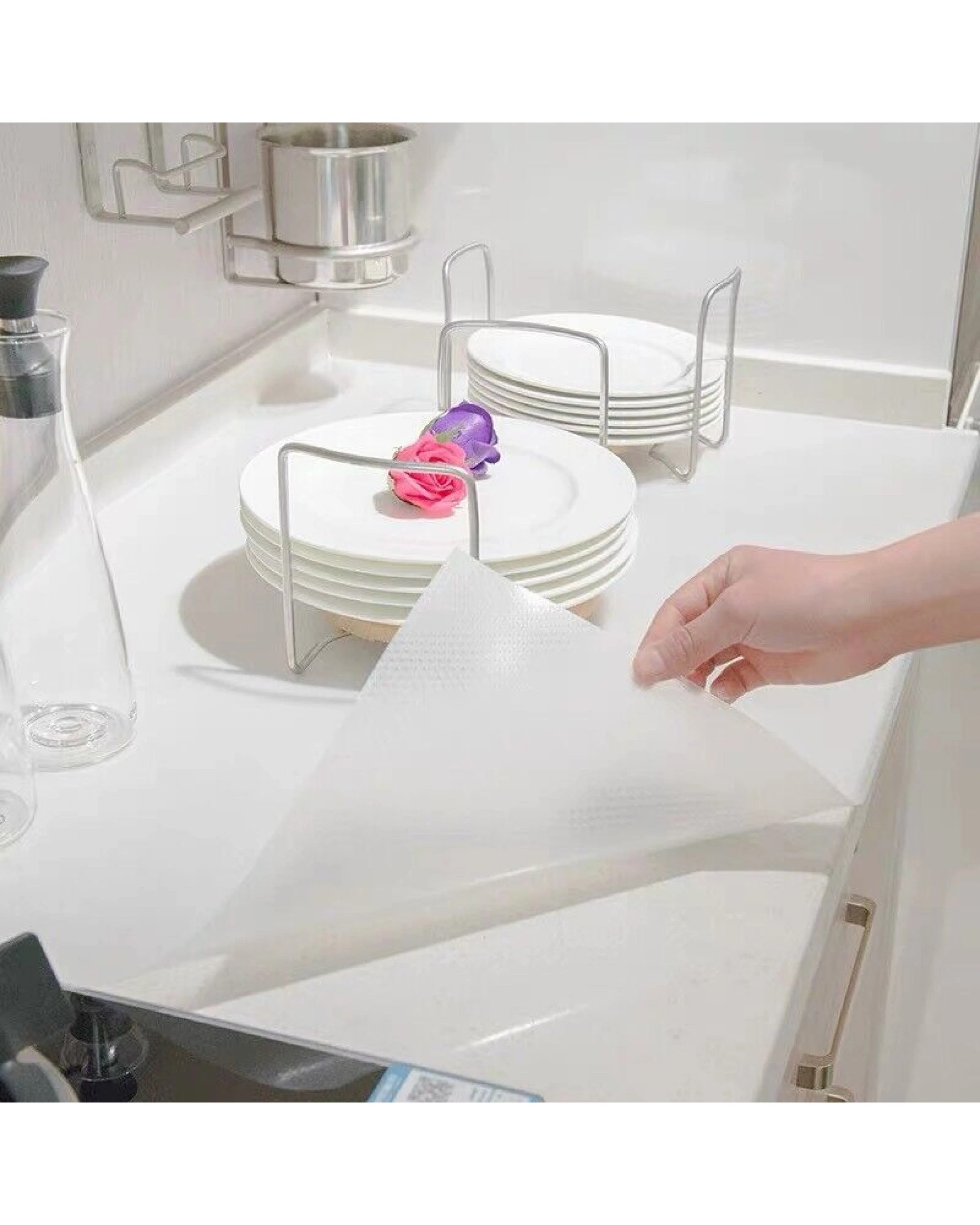 8 BR Home Non-Slip Drawer Liner Mat Set of 12, Plastic Gripper for Cabinets and Cupboards, 8 of 9