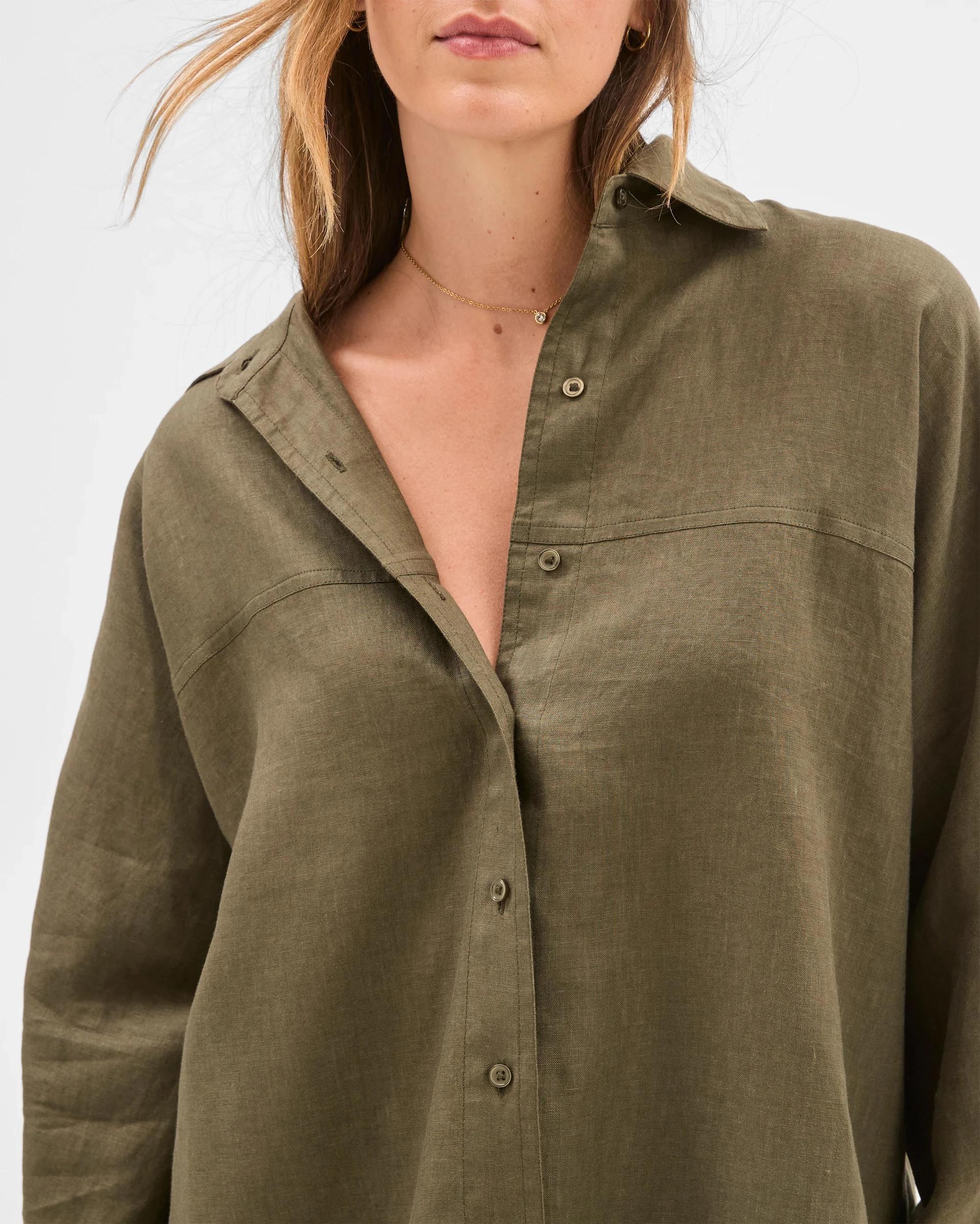 3 Target European Linen Long Sleeve Shirt WILLOW, 3 of 6