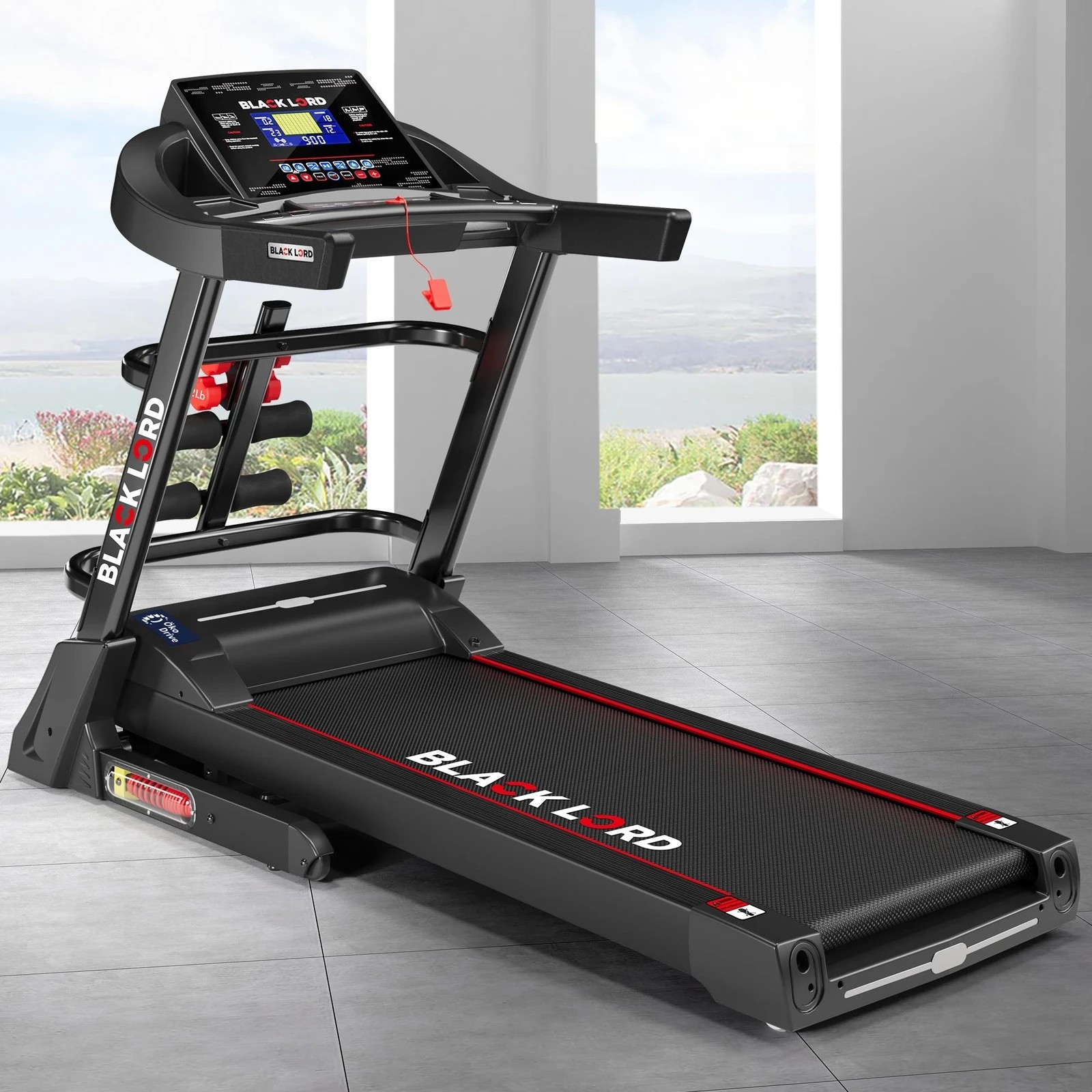 2 Black Lord Treadmill Electric Auto Incline Home Gym Exercise Machine 480MM, 2 of 9