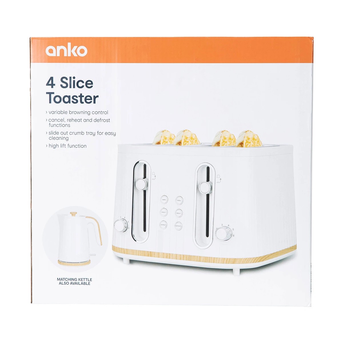 7 4 Slice Toaster - White, 7 of 8