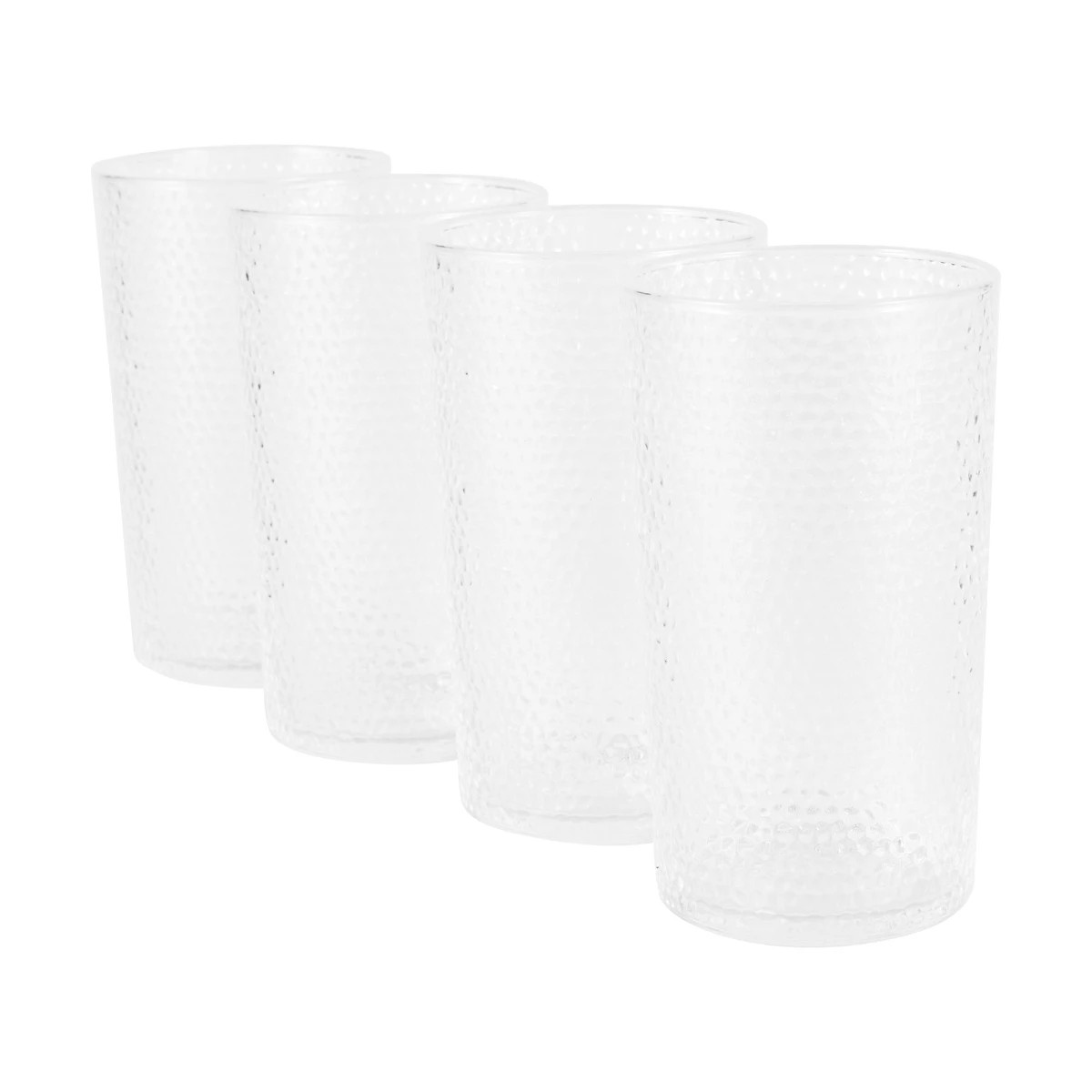1 4 Clear Acrylic Hammered Coupe Glasses, 1 of 5