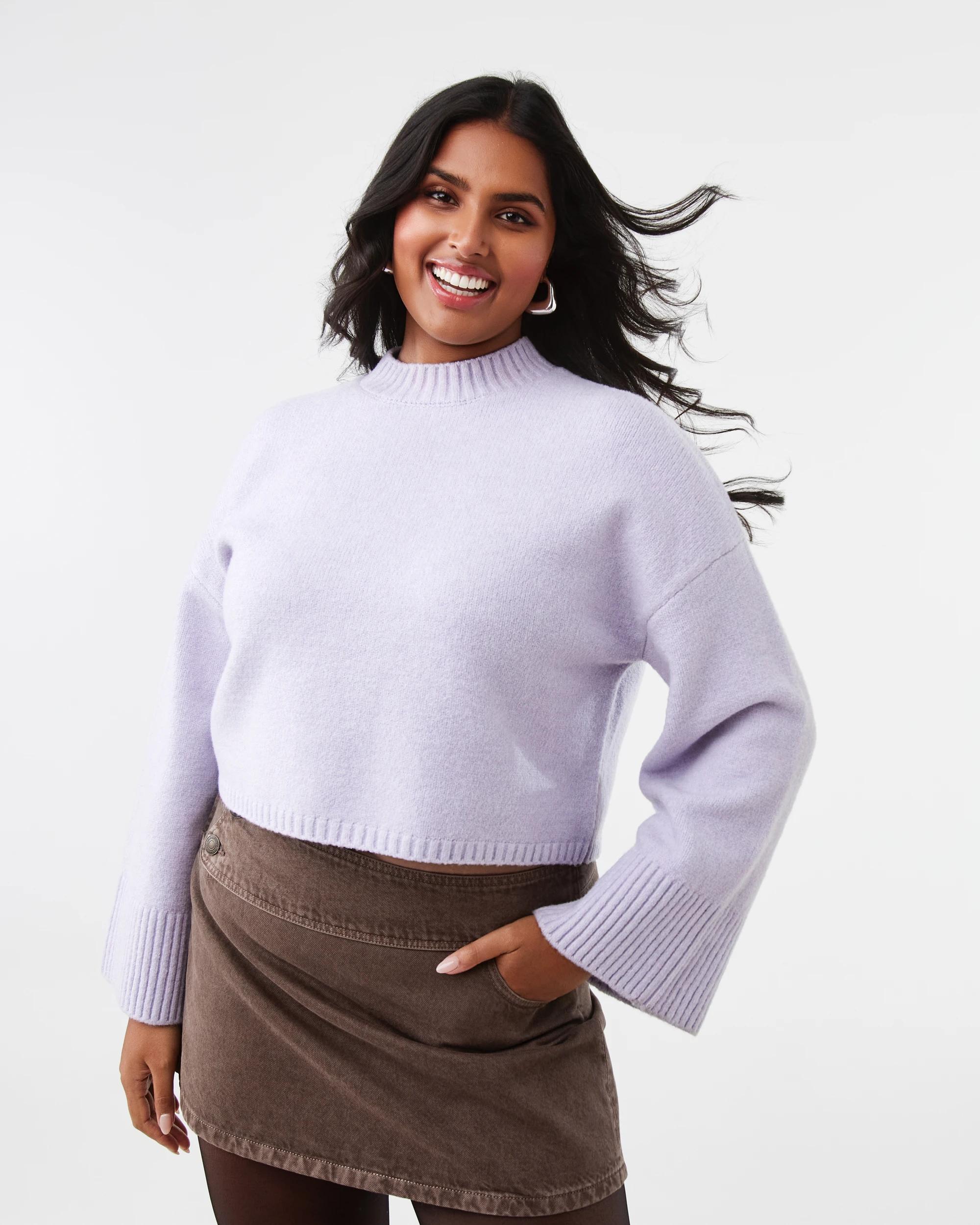 3 Long Sleeve Mock Neck Jumper Purpl Haze, 3 of 9