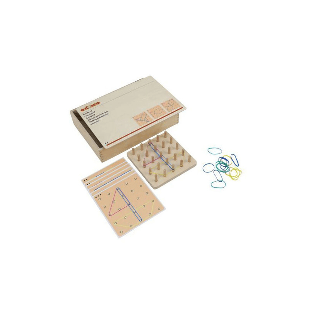 1 EDUCO Geoboard Toy 30pc Educational Toy Geometry Set Maths Learning Toy - Multi, 1 of 3