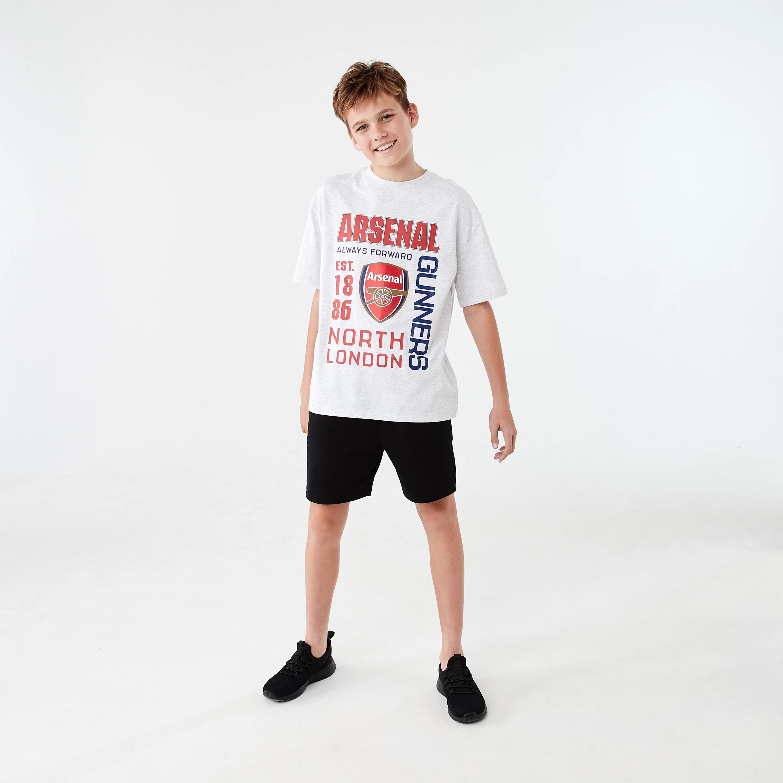 6 Official EPL Kids Youth T-shirt GREY ARSENAL, 6 of 8