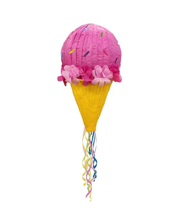 Anagram Sprinkle Ice Cream Cone 3D Pull String Pinata
