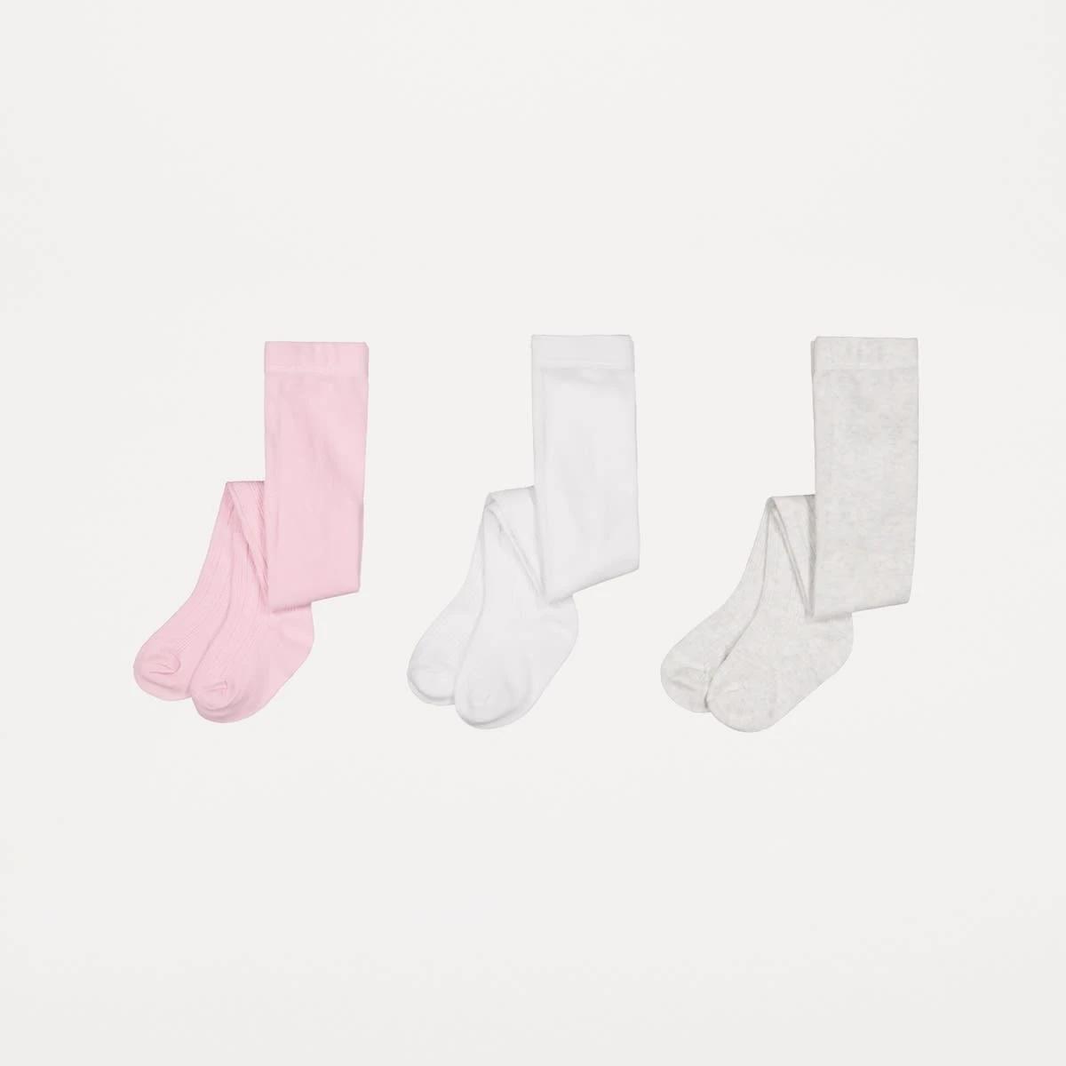 1 3 Pack Cable Tights Pink White, 1 of 6