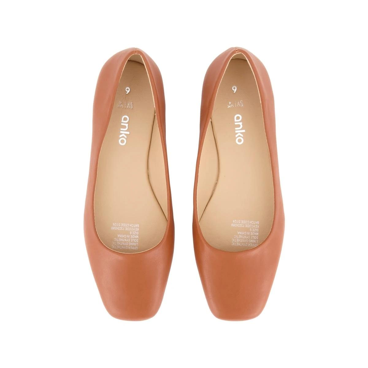 2 Square Toe Ballet Flats RICH TAN, 2 of 3