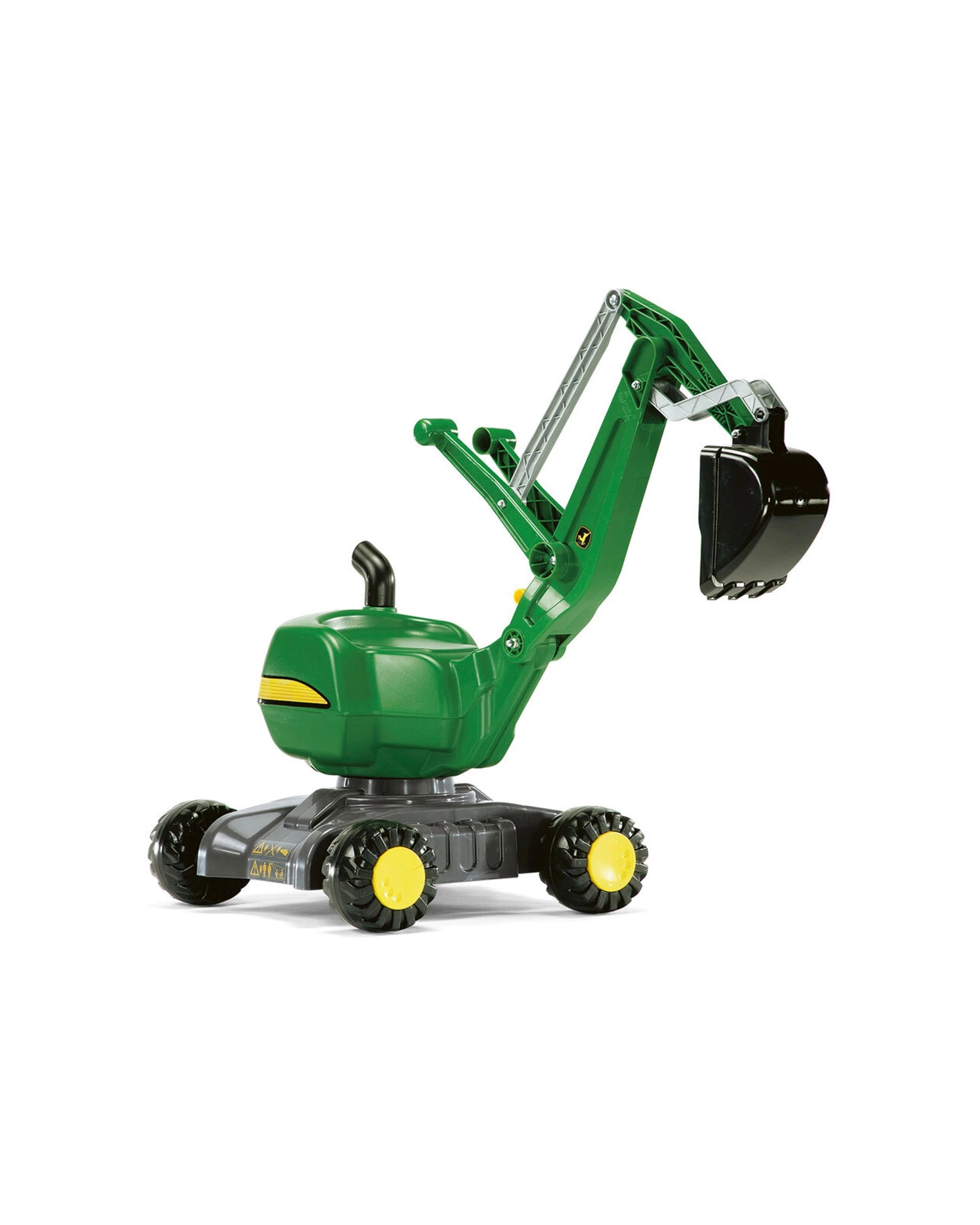 1 John Deere 102cm Ride On Digger Toy With Rotatable Excavator For Kids 3-5 Years - Green, 1 of 4