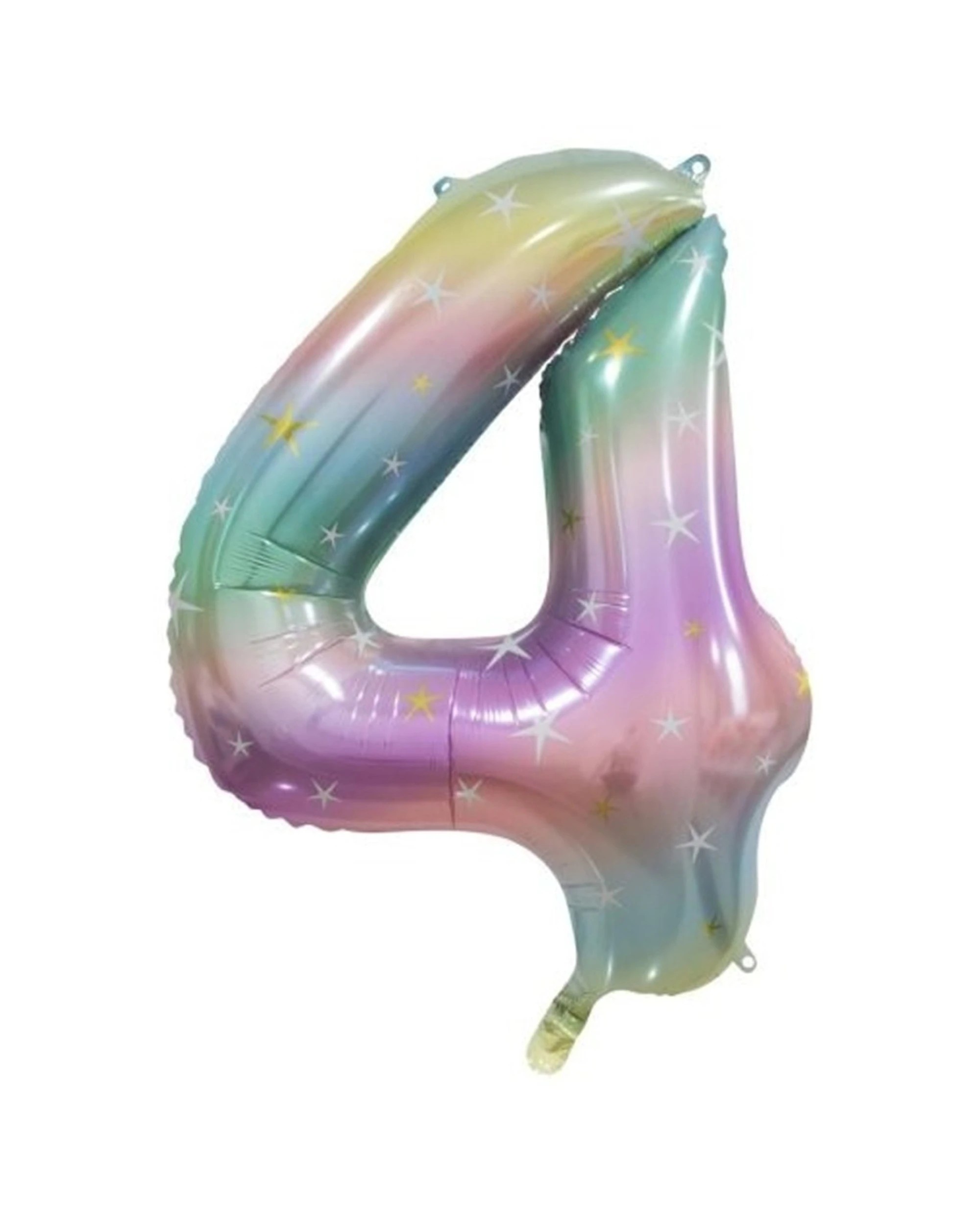 1 Alpen Decrotex Foil Balloon Number 4 Party Decoration 34 Inches Pastel Rainbow - Multi, 1 of 1