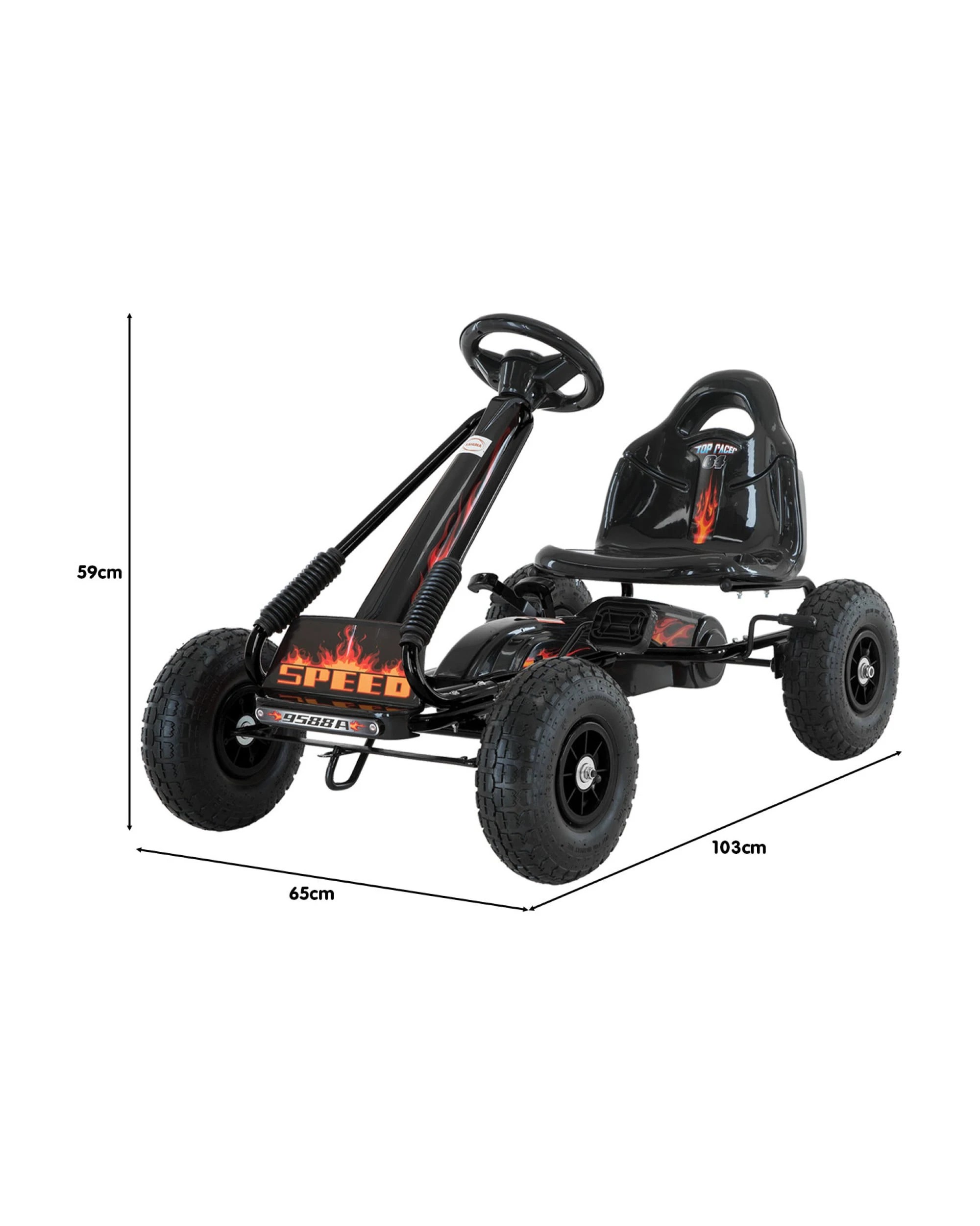 2 Kahuna G95 Kids Ride On Pedal-Powered Go Kart - Black, 2 of 9