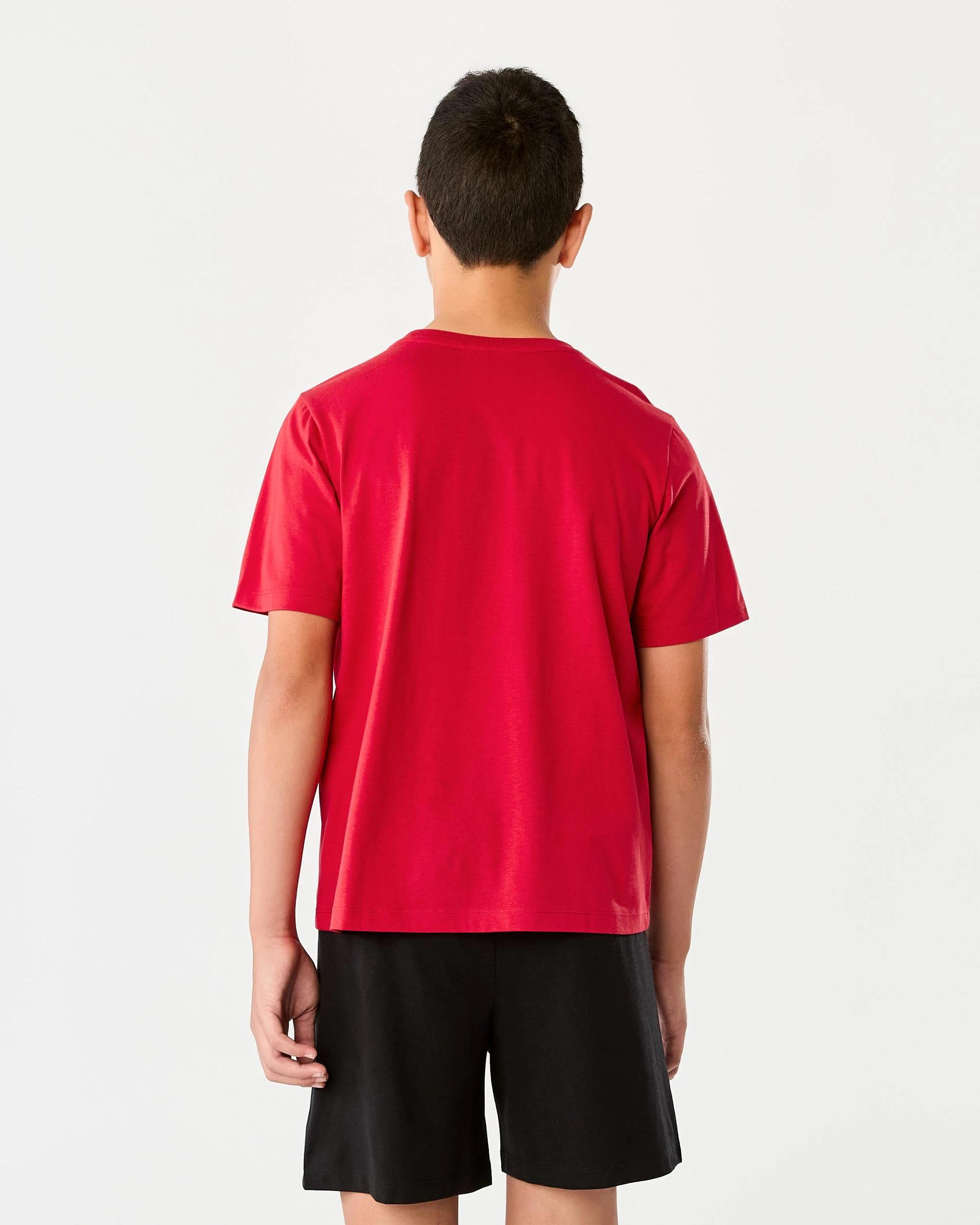 2 Short Sleeve Knit Pyjama Set Red Bball, 2 of 10