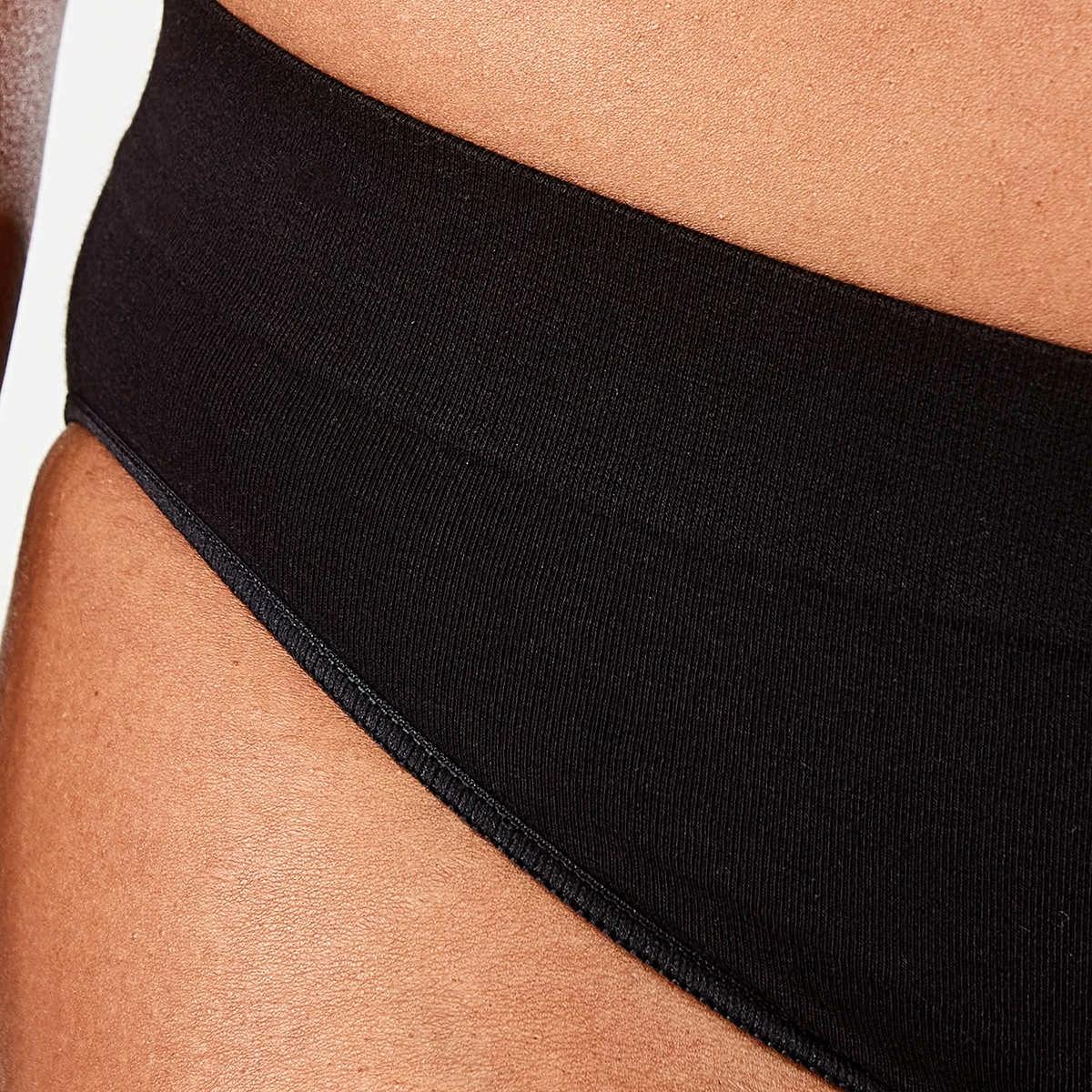6 3 Pack Seamfree Cotton Bikini Briefs BLACK, 6 of 6