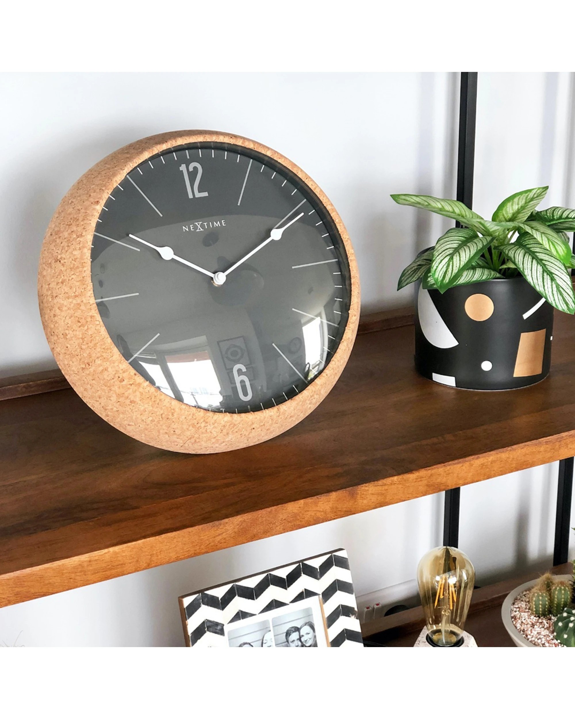 5 NeXtime Cork Wall Clock Silent Sweep Dome Glass Cork Case 30cm - Grey, 5 of 6