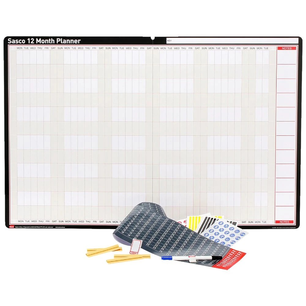 2 Sasco Undated Wall Planner 910x605mm, 2 of 2