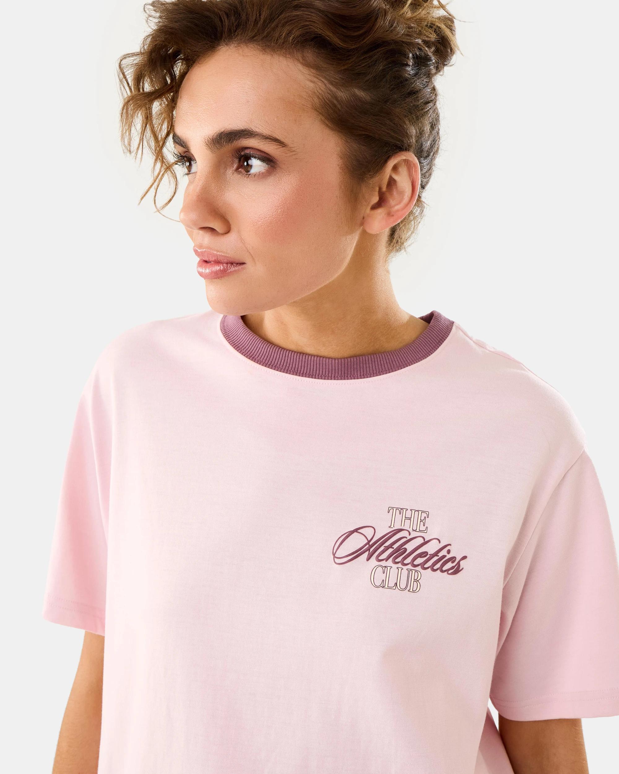 6 Active Womens Oversized Gym T-shirt Aura Pink, 6 of 9