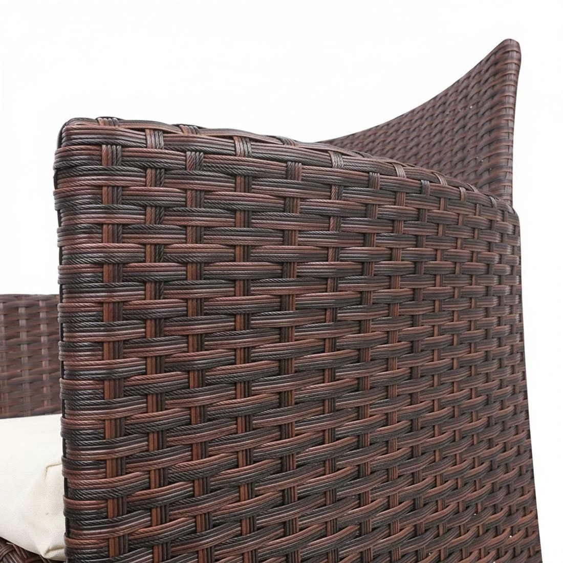 8 Gardeon 3PC Outdoor Bistro Set Patio Furniture Wicker Setting Chairs Table Cushion - Brown, 8 of 8