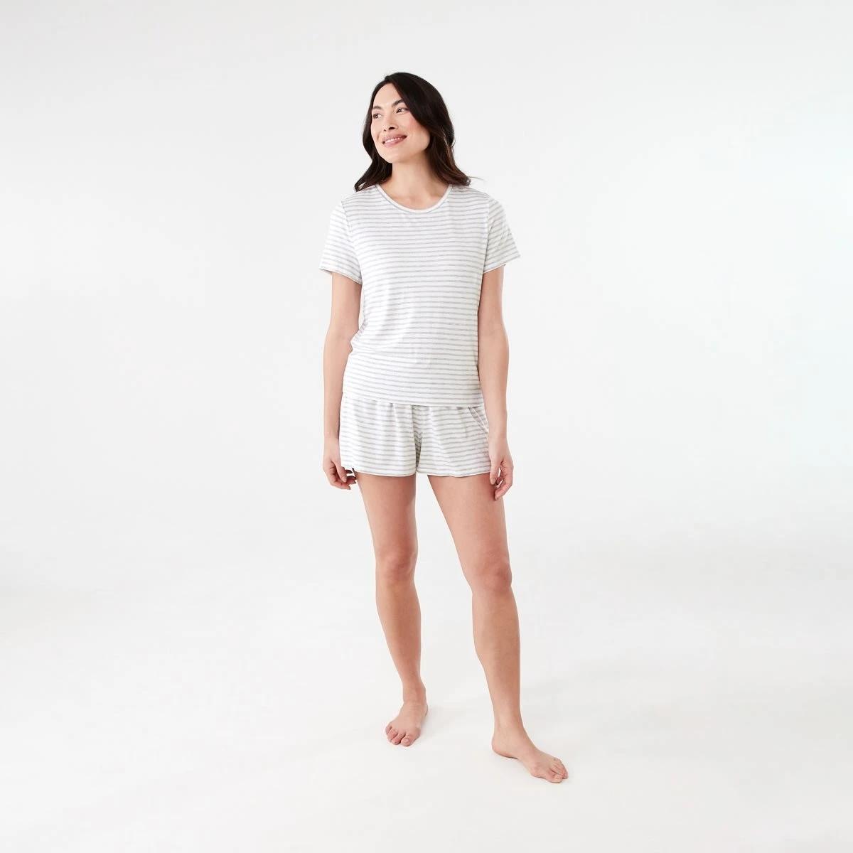 6 Viscose T-shirt MARLE STRIPE SILVER MARLE, 6 of 6