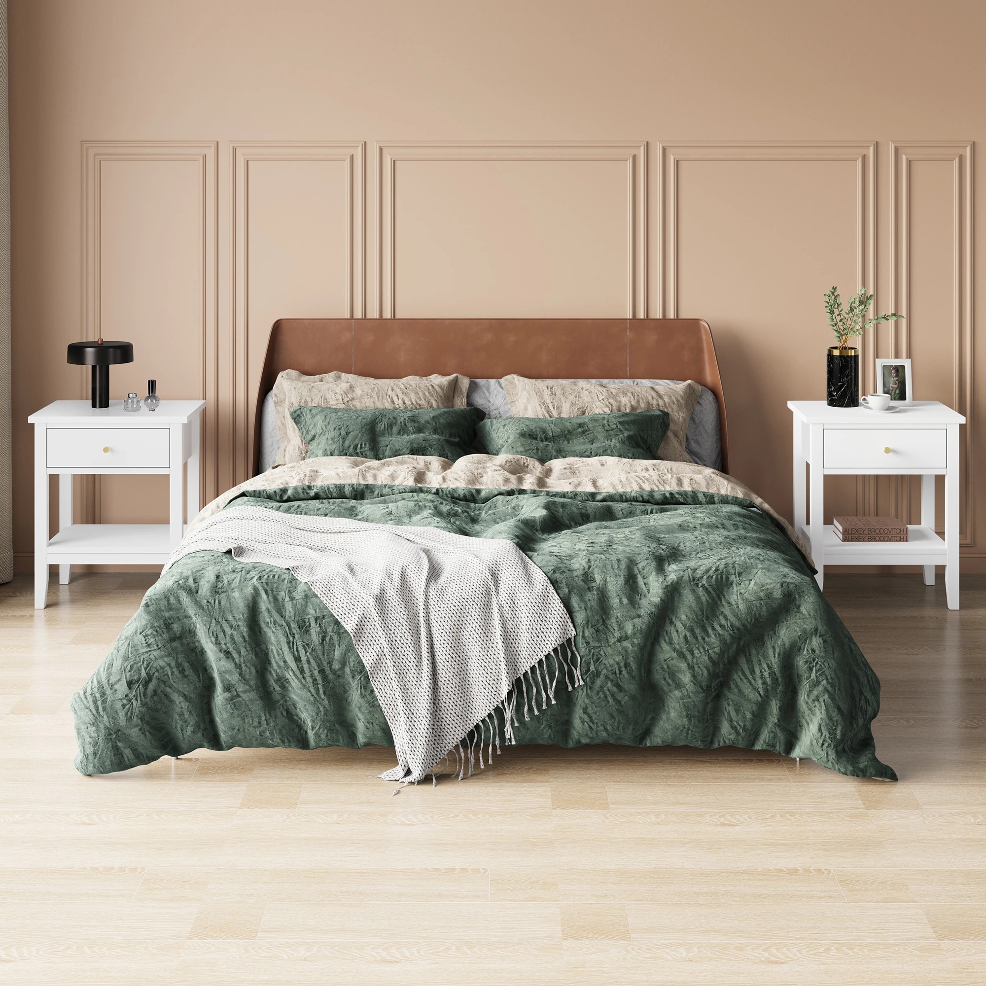 6 Alfordson Bedside Table Nightstand Storage Cabinet Side End Drawers - White, 6 of 10