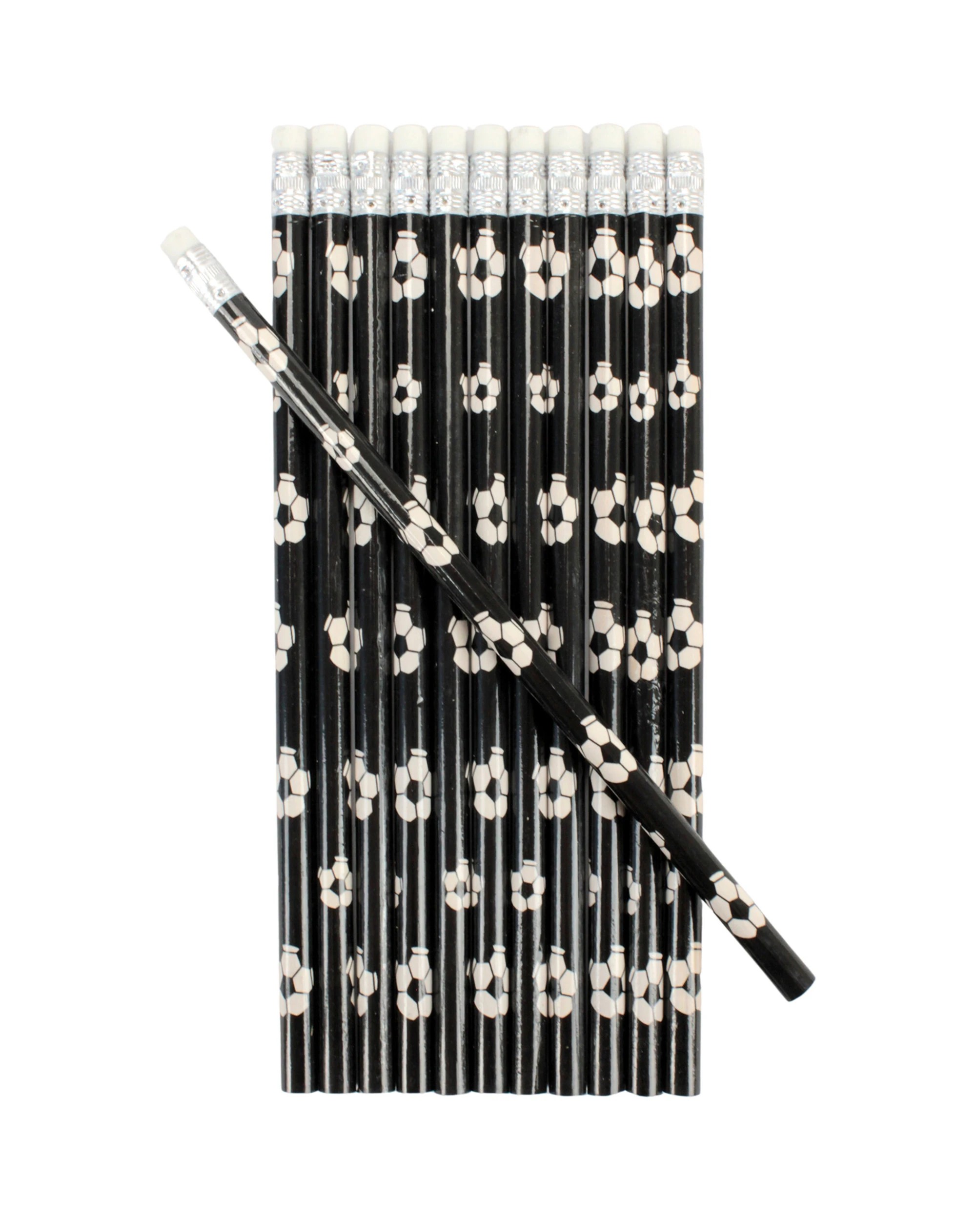 1 Party Maker Soccer Ball Pencils Pack of 12Black - Black, 1 of 2