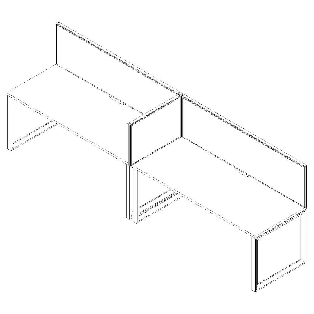 2 Stilford Screen 750 W x 525 H mm White Frame Grey Fabric, 2 of 5