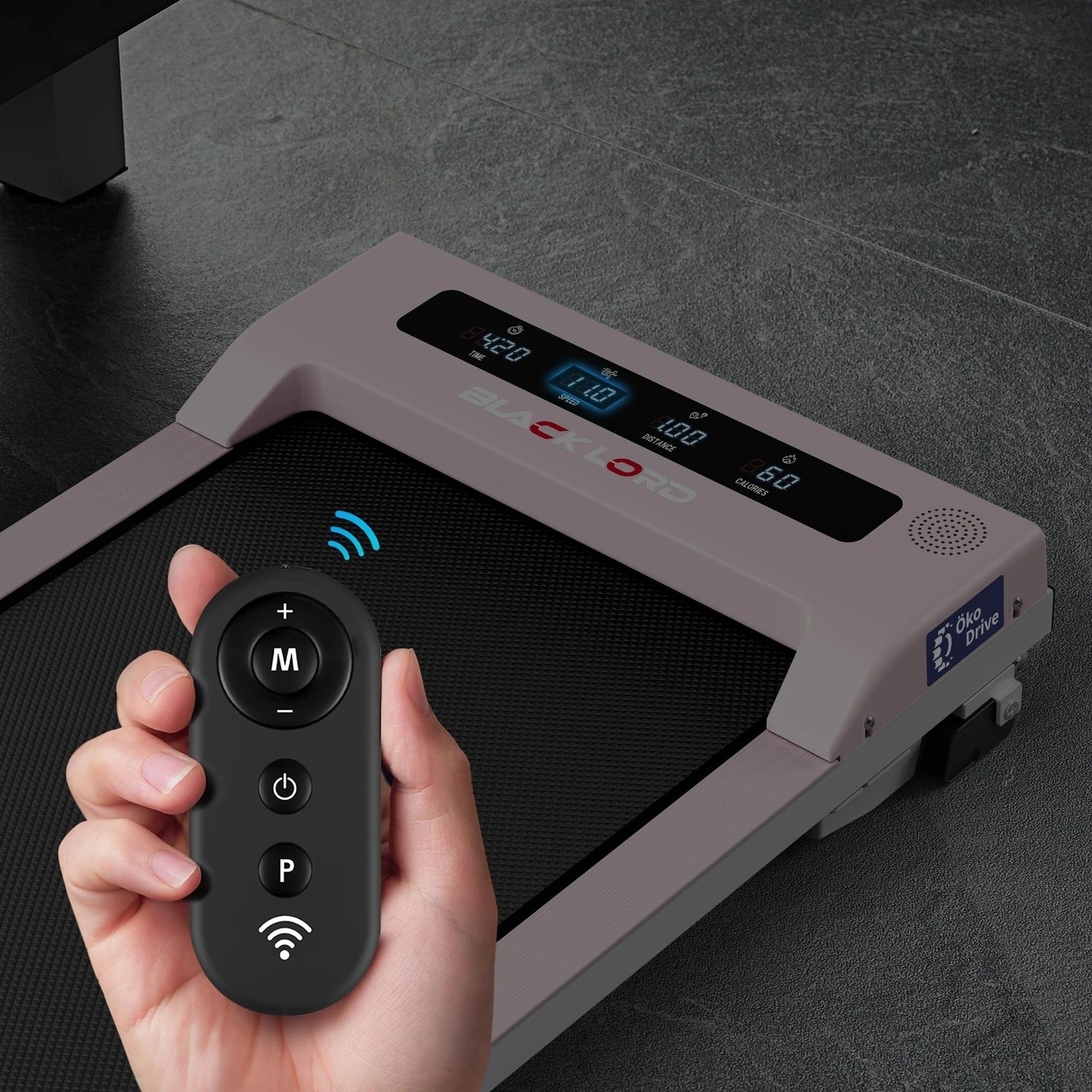 6 Black Lord Treadmill Electric Walking Pad Under Desk Home Office Fitness 38cm Belt - Pink, 6 of 10