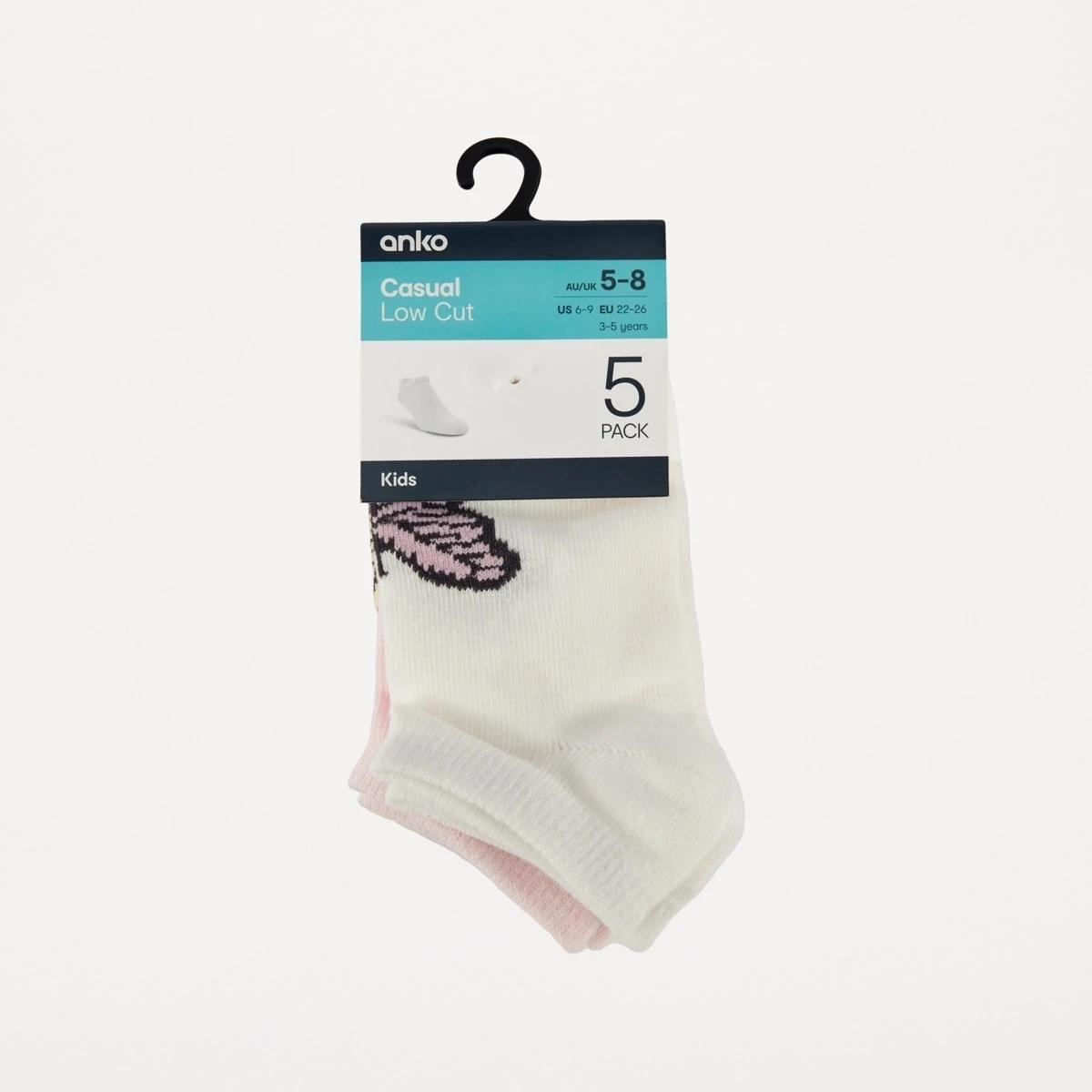 3 5 Pack Low Cut Socks BUTTERFLY, 3 of 3