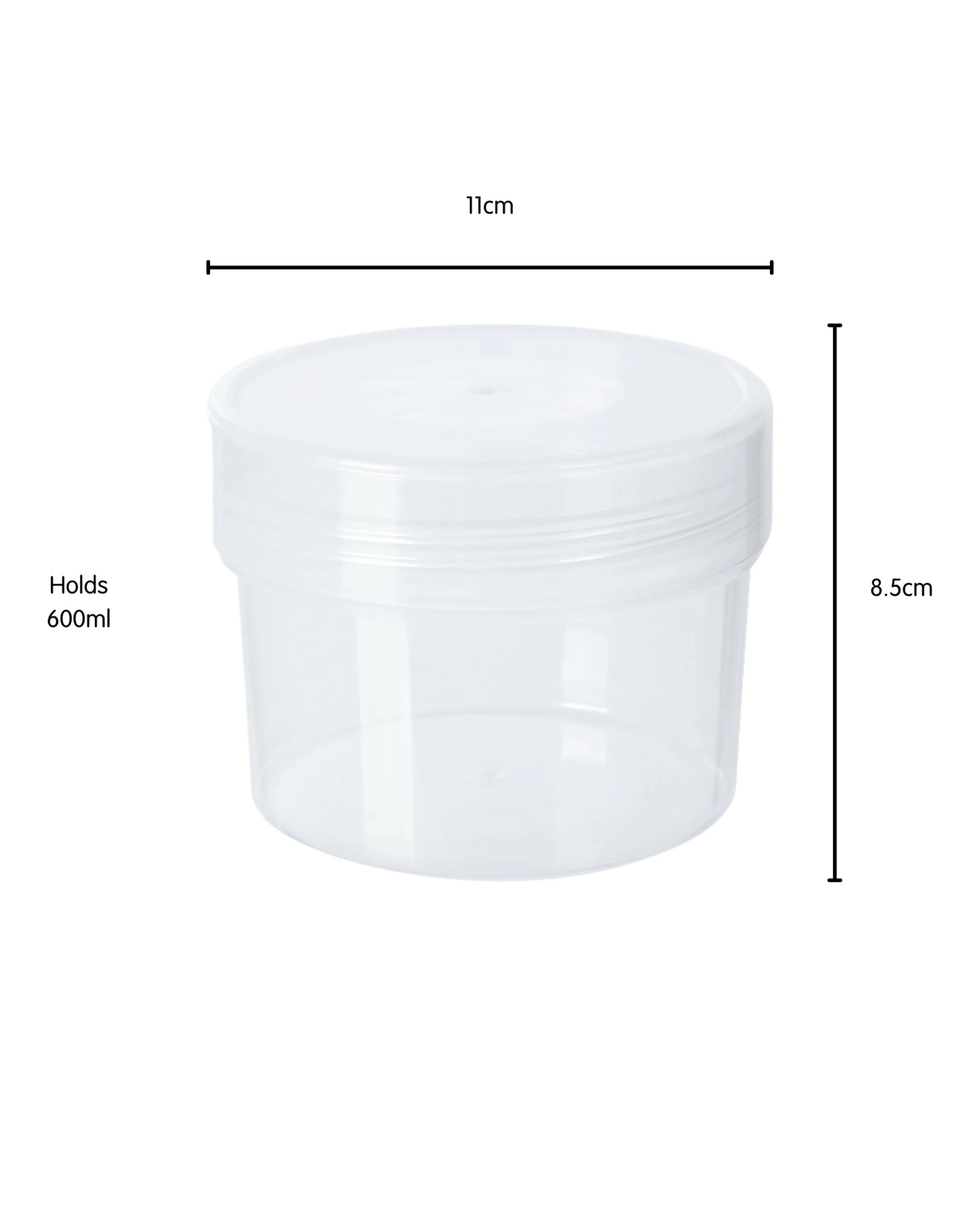 2 Lemon Lime Round Stackable Screw Top Plastic Food Container 600ml, 2 of 3