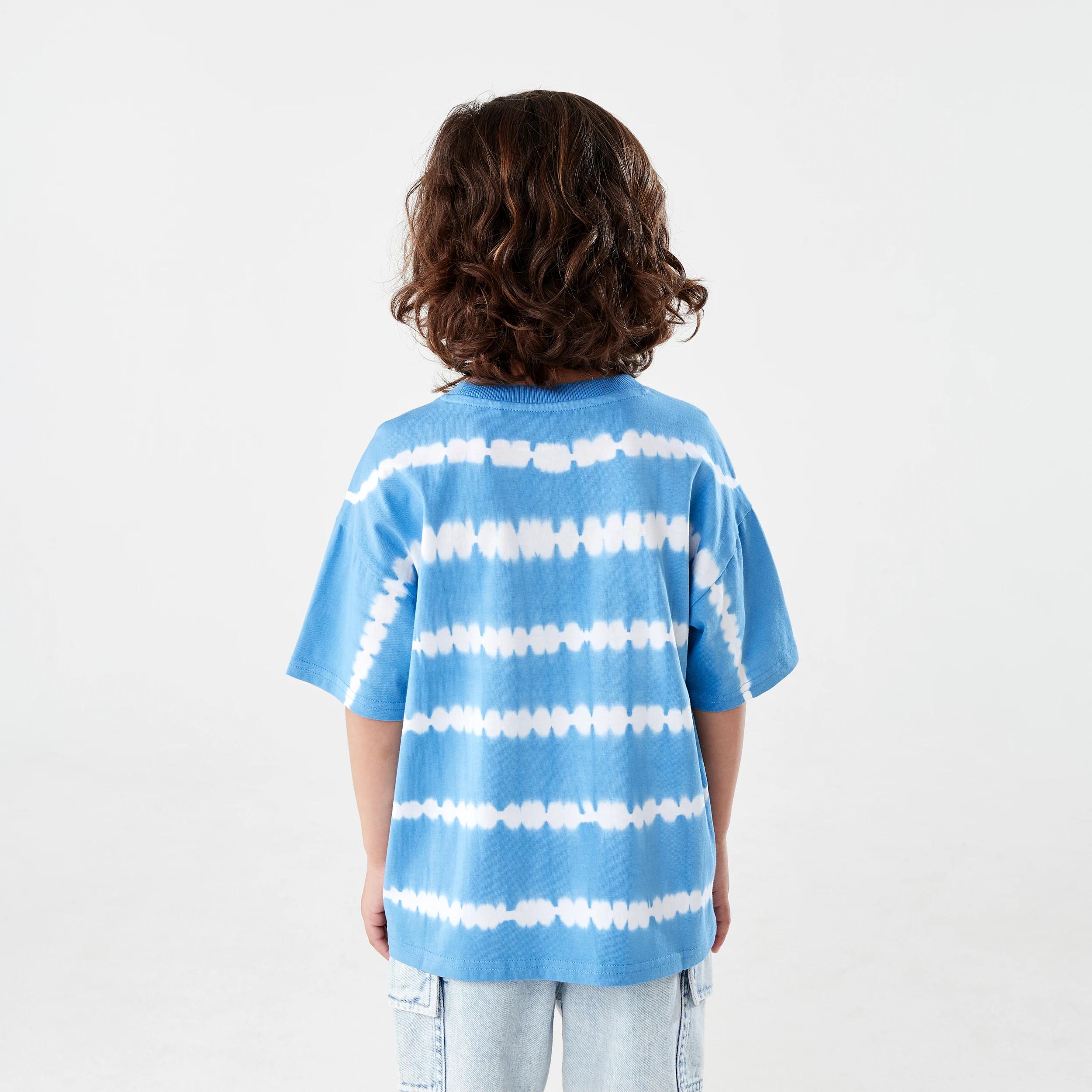 2 Short Sleeve Oversized Tie Dye T-shirt LONG BEACH SURF  BLUE, 2 of 7