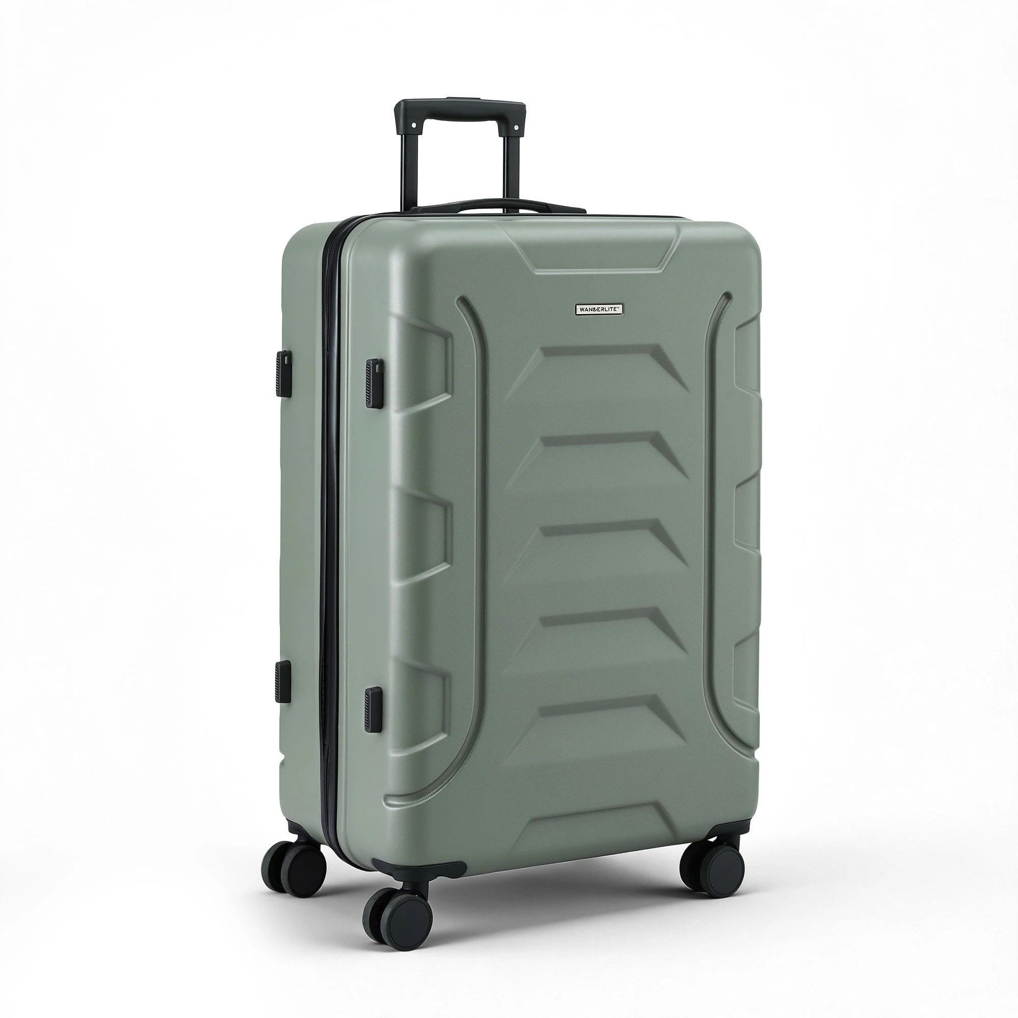 2 Wanderlite 3pcs Luggage Suitcase Set Trolley Travel TSA Lightweight Hard Case - Green, 2 of 2