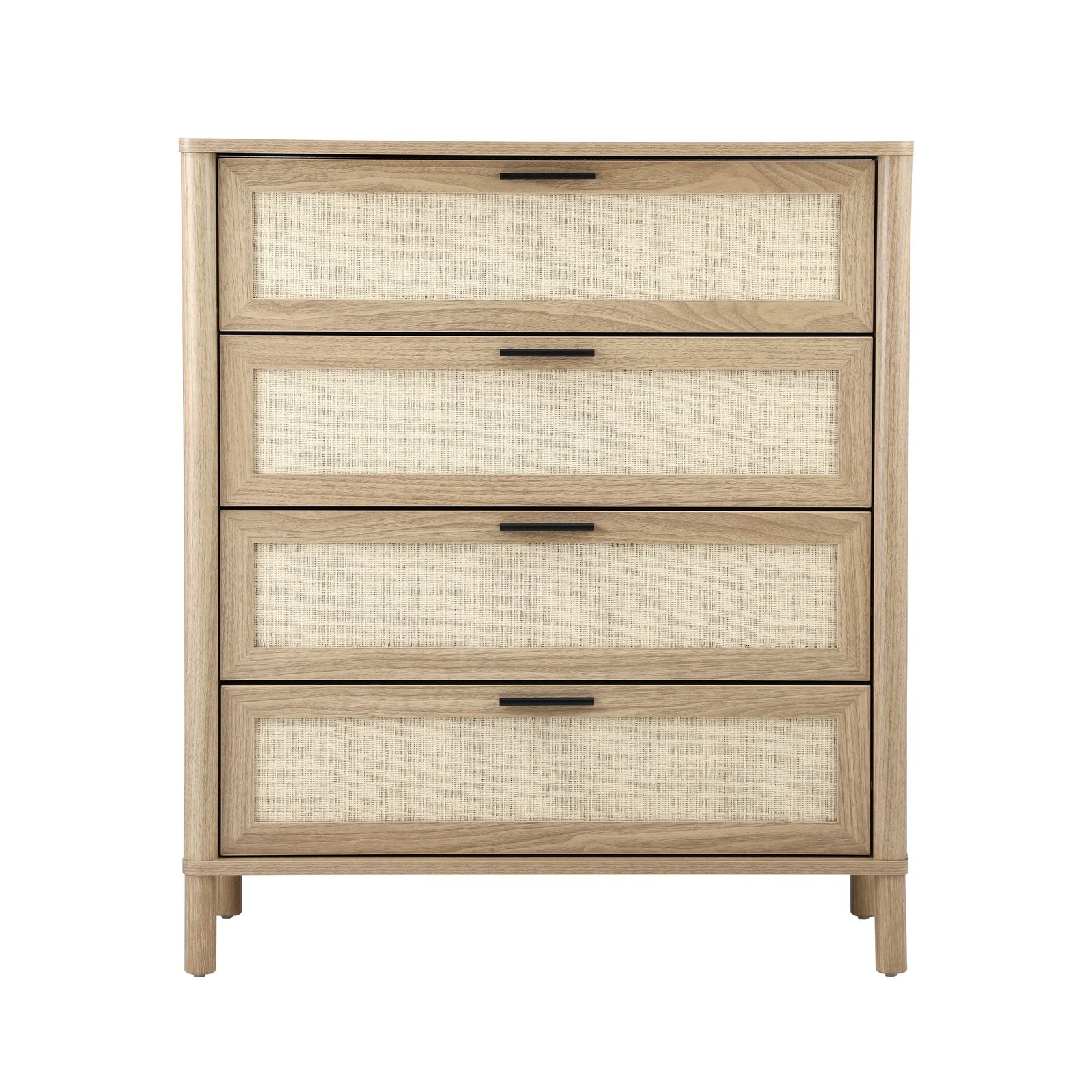 7 Oikiture 4 Chest Of Drawers Dresser Tallboy Storage Cabinet Rattan
 - Natural, 7 of 10