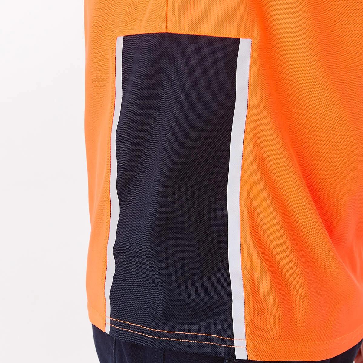 7 Workwear Short Sleeve Hi-Visibility Cool Polo Shirt SAFETY ORANGE, 7 of 7