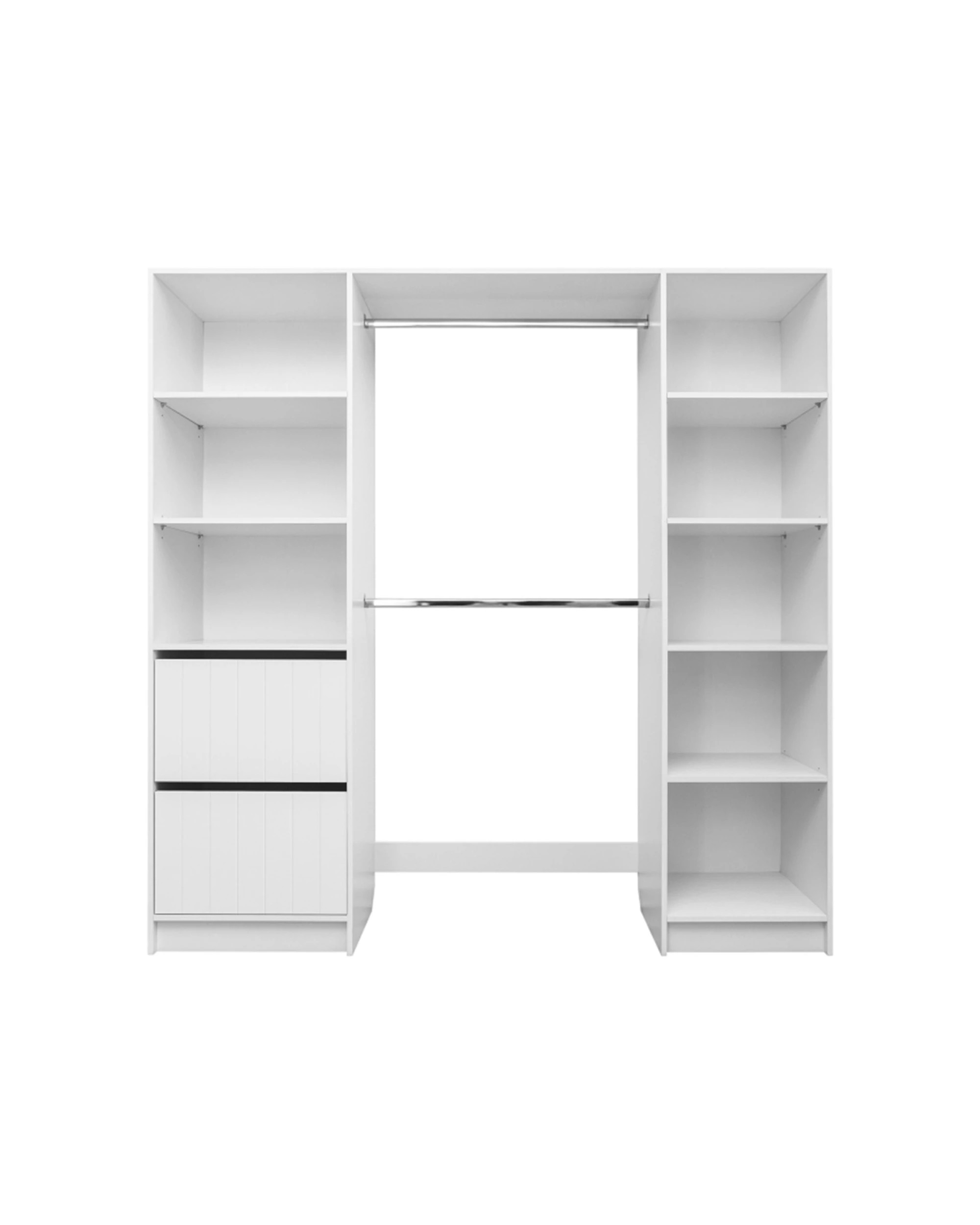 1 European Cabinetry Basel Walk In Wardrobe Kit VJ Panel Premium Swiss Krono Boads - White, 1 of 7