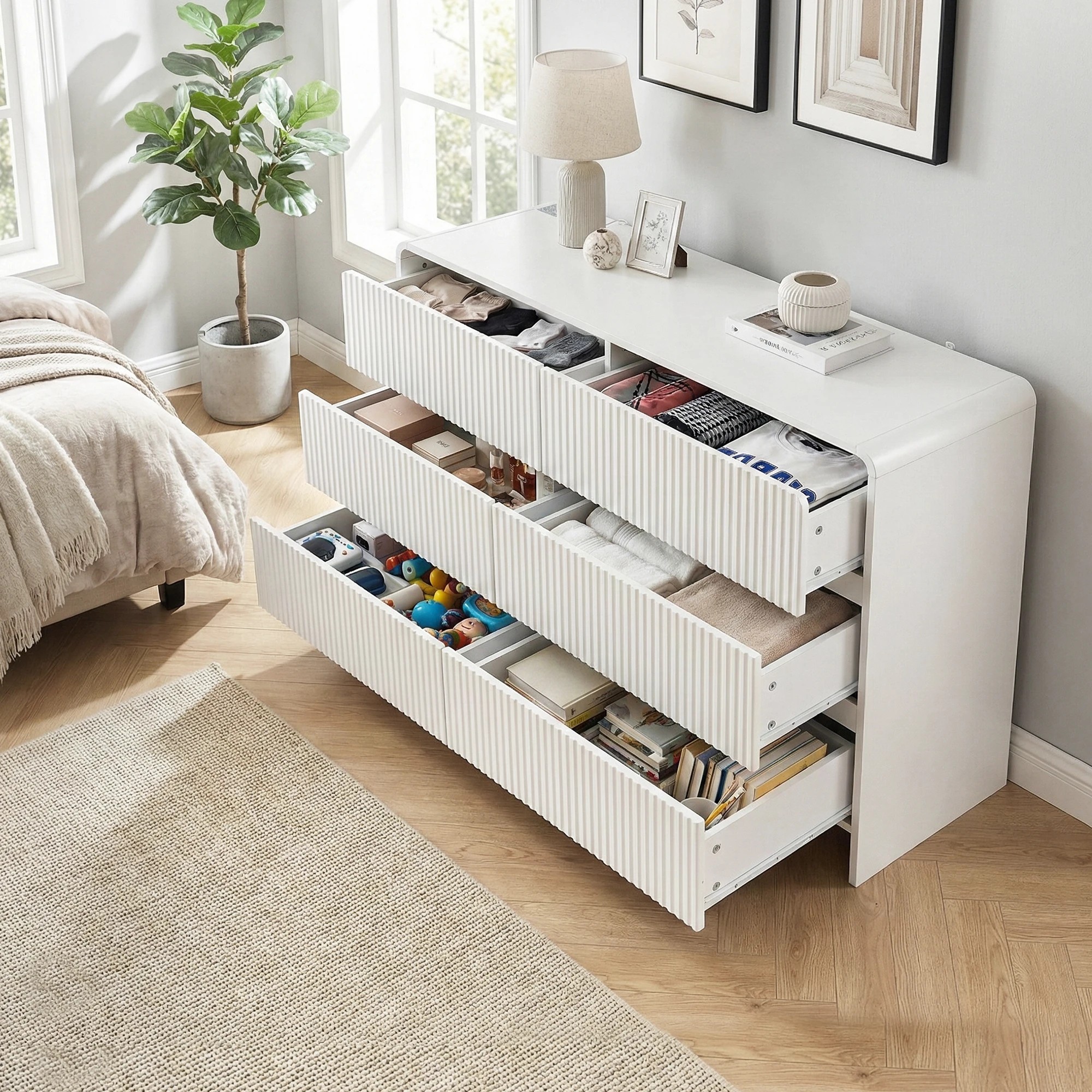 5 Artiss 6 Chest of Drawers Dresser Cabinet - Beige, 5 of 10