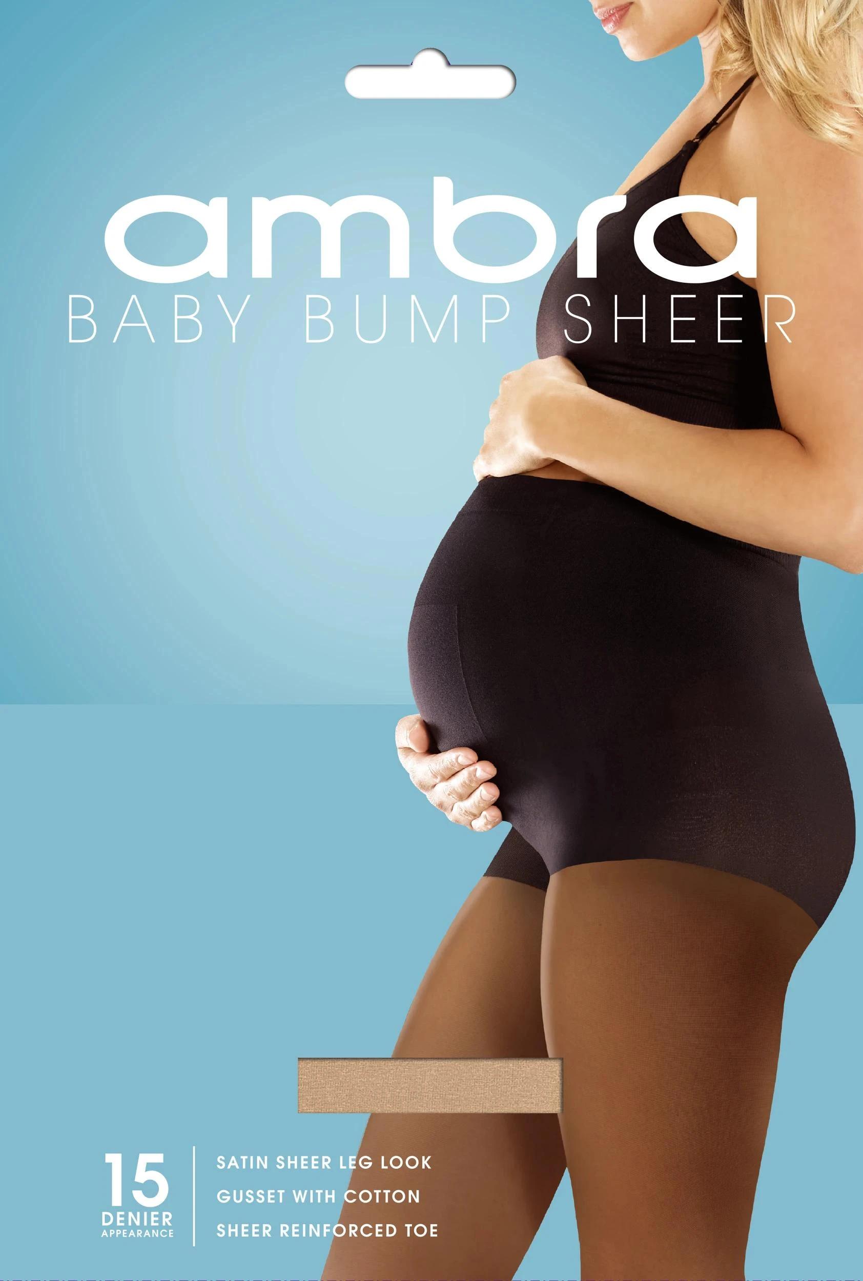 1 Ambra 1 Pack 15 Denier Baby Bump Sheer Pantyhose NATURAL, 1 of 1