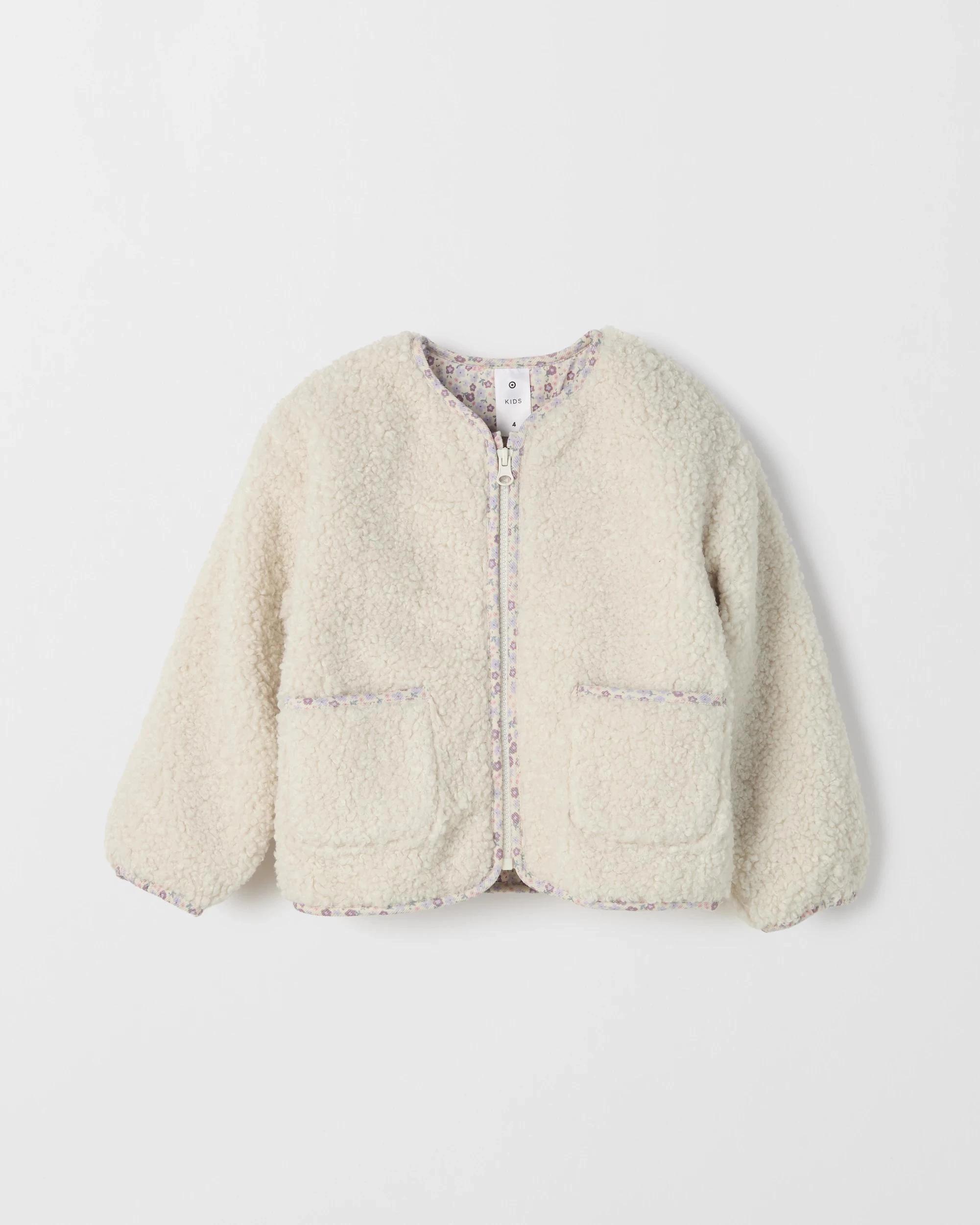 5 Target Kids Long Sleeve Teddy Jacket CREAM, 5 of 6