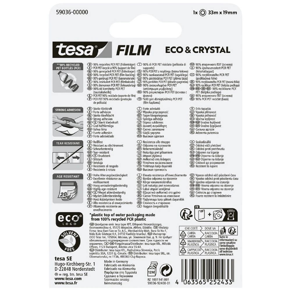 3 Tesa Eco and Crystal Tape 33m x 19mm, 3 of 4